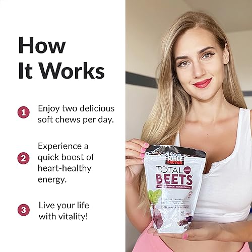 Miniatura 4 de Total Beets - Masticables suaves con remolacha, nitratos, L-citrulina, extracto de semilla de uva y antioxidantes, suplemento energético saludable