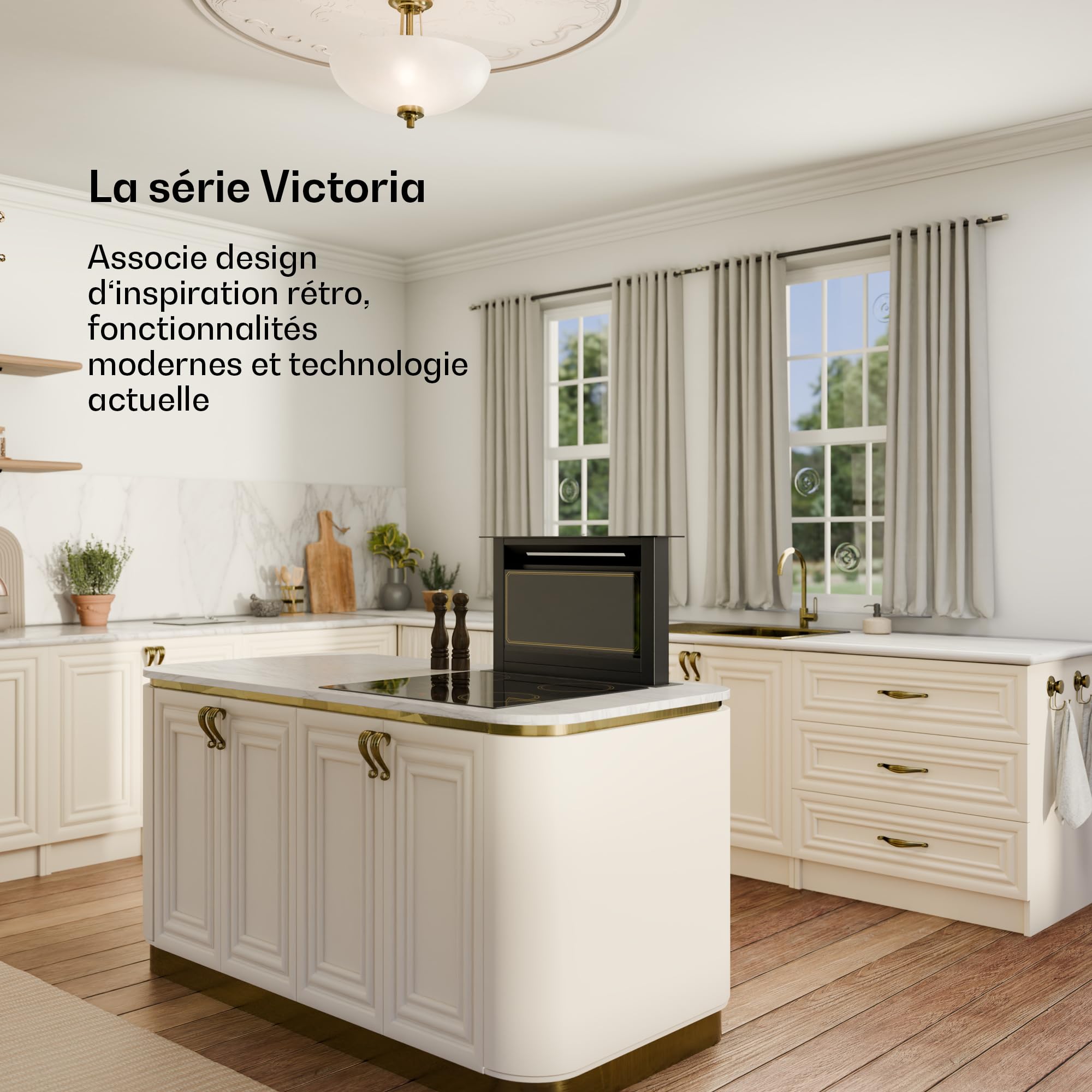 Klarstein Victoria Downdraft Hotte De Plan De Travail - A++ Efficacité Énergétique, 713,8 m³/h Débit D'air, Ultra Silencieuse 52 dB, Écran Tactile, Filtres Lavables, LED, Noir