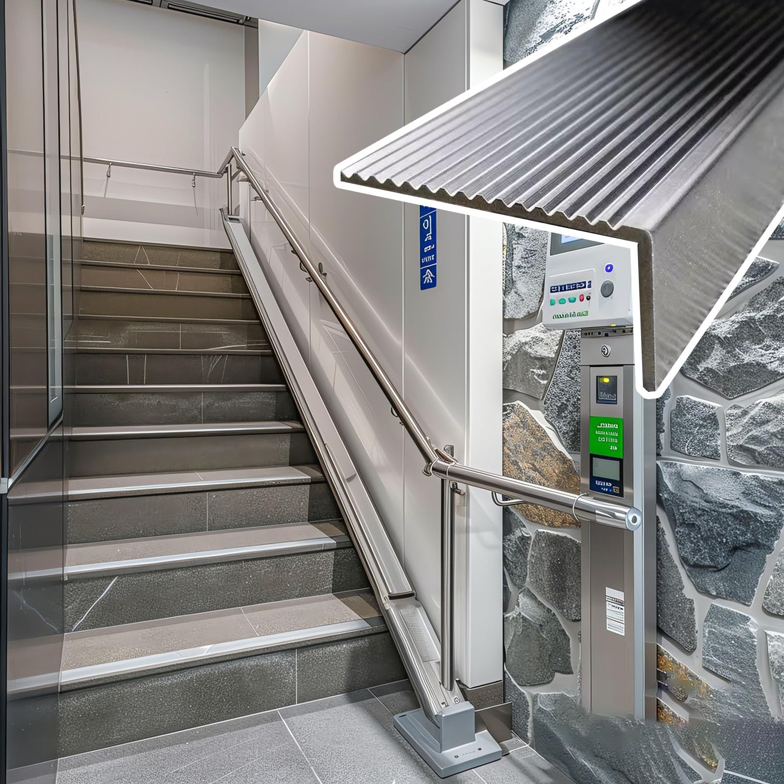 Protección antideslizante para escaleras de hormigón de alto tráfico