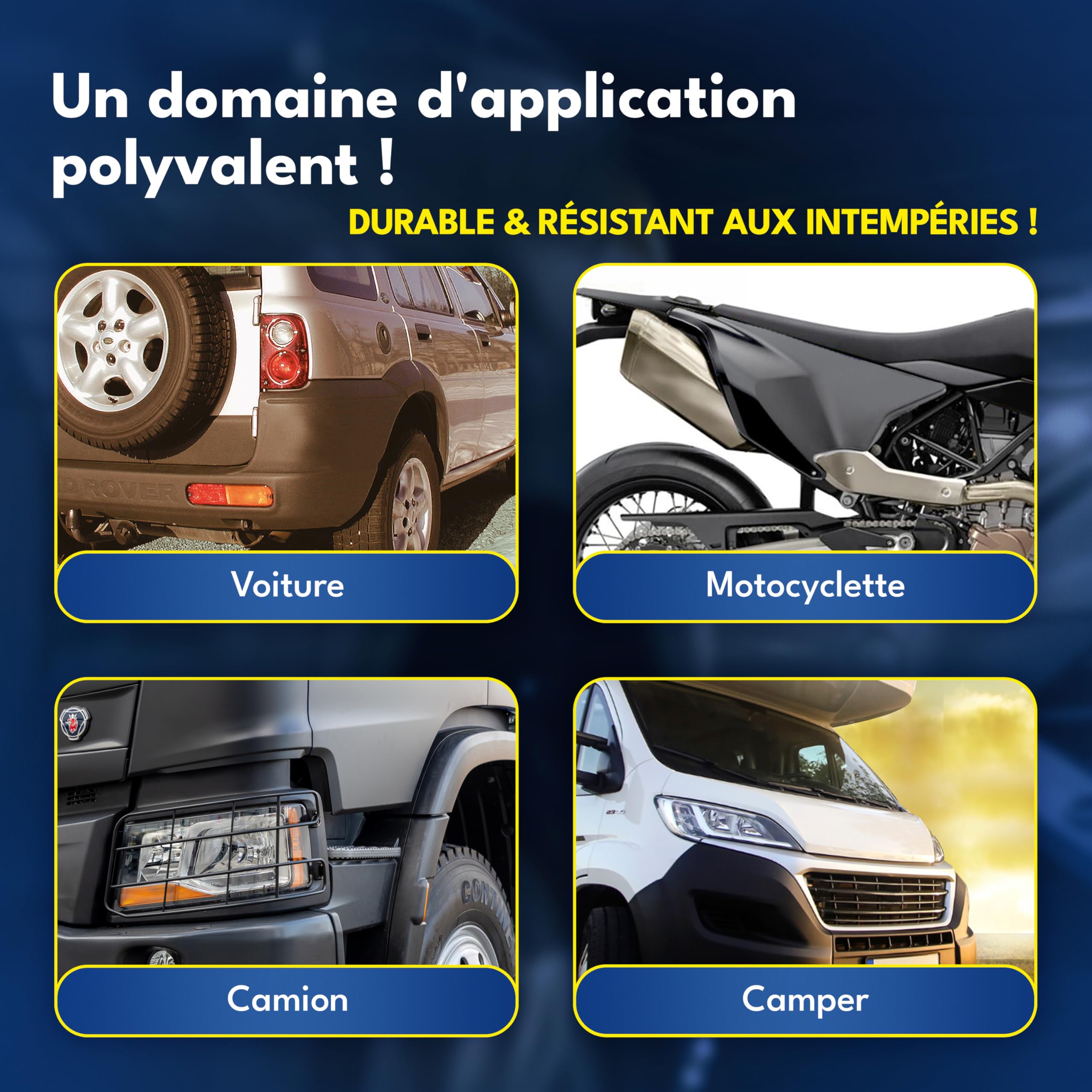 ATG® Kit Réparation Pare Choc Noir – Efface Rayure Plastique, Rénovateur Plastique Extérieur, Peinture Plastique Noir & Mastic Réparation