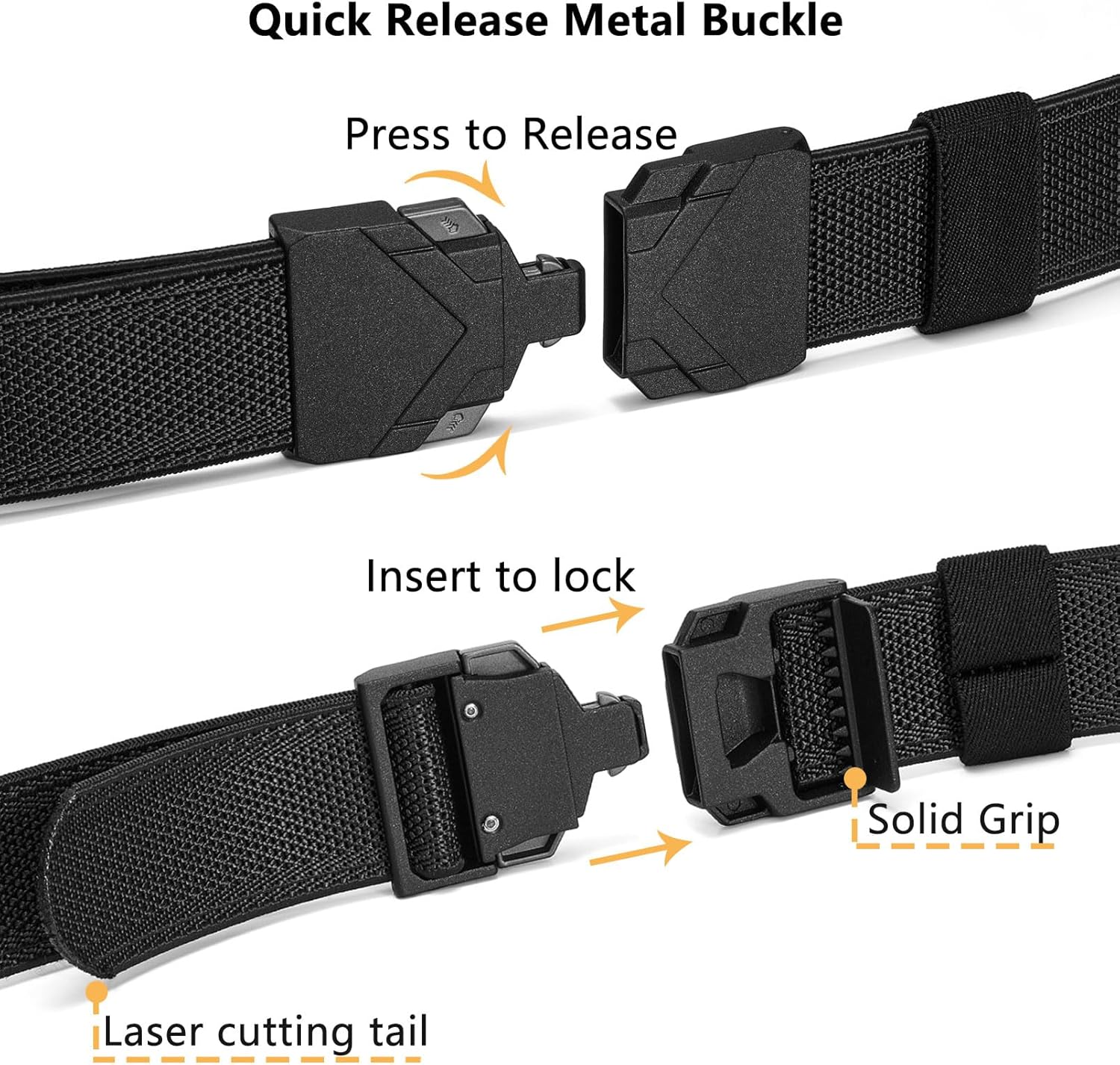 LionVII Elastic Men Belt, Stretch Belts with Quick Release Buckle Fit Through Belt Loops, Adjustable Trim to Fit 28-48" Waist - Image 5