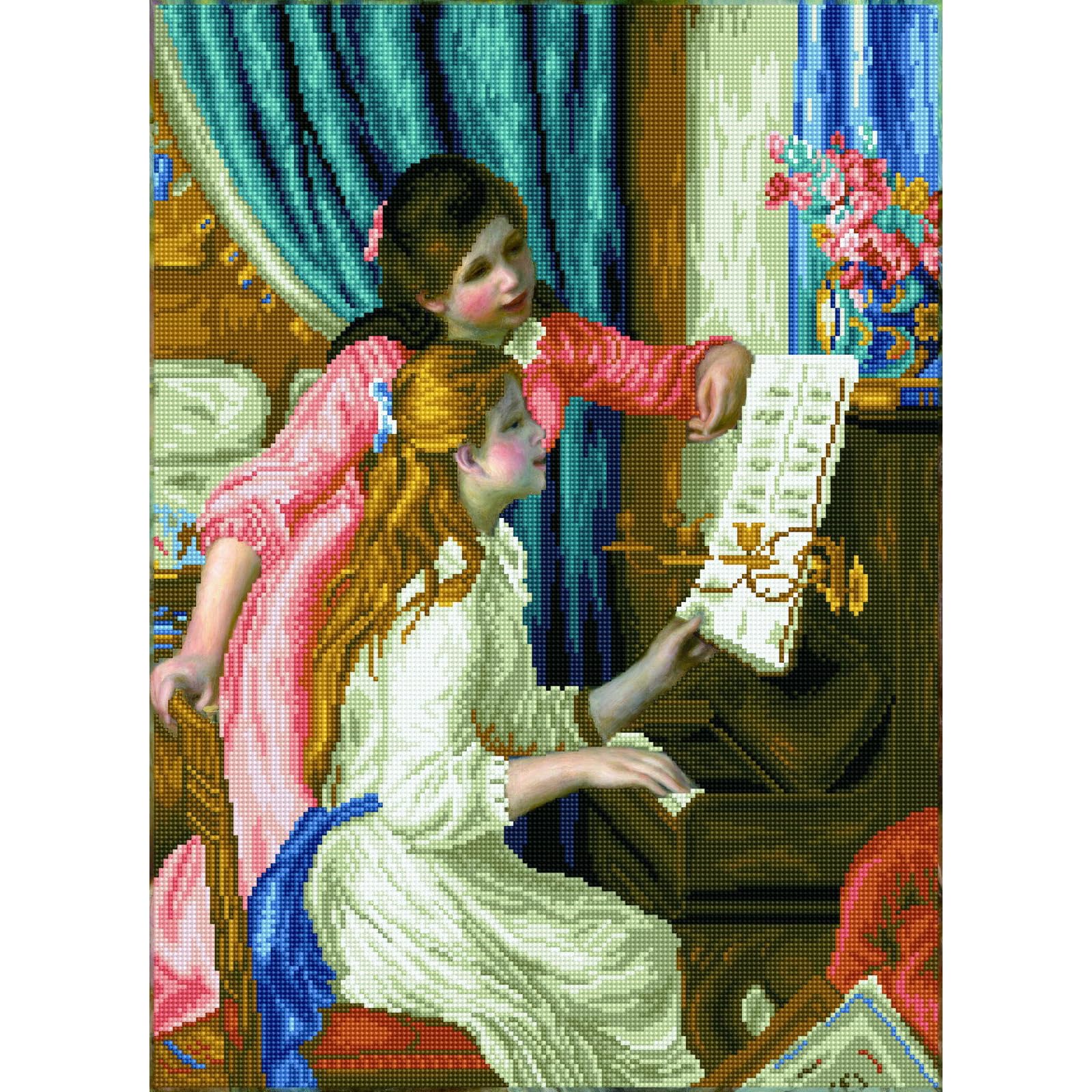 Diamond Dotz DD12-034 - Dipinto con strass per pittura fai da te, motivo: ragazza sul piano (Renoir), 48 x 66 cm, per bambini e adulti