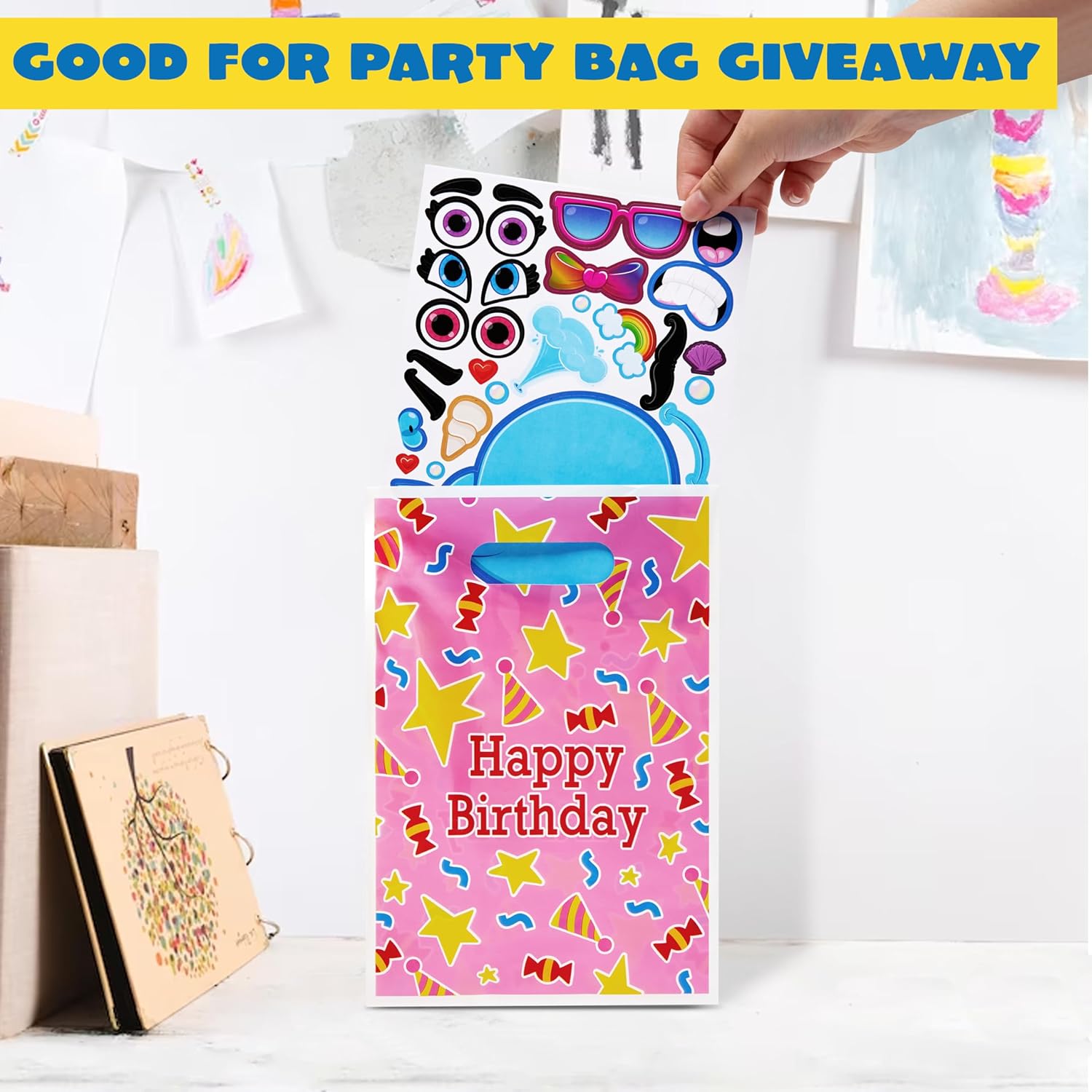 JOYIN 24 Sheets 9"x6" Make a face Stickers for Kids, Make Your Own Stickers with Unicorn, Dinosaur, Sea and Safari Animals, Party Favors Kids Crafts, Goodie Bags Stuffers Classroom Activities