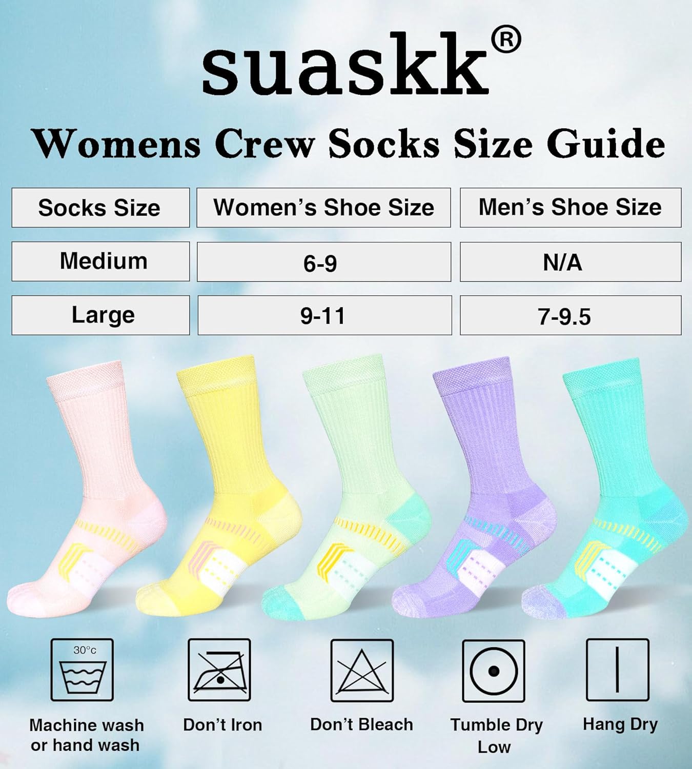 Womens Cushioned Athletic Running Crew Socks Breathable Wicking Comfort Hiking Socks 5 Pairs - Image 7