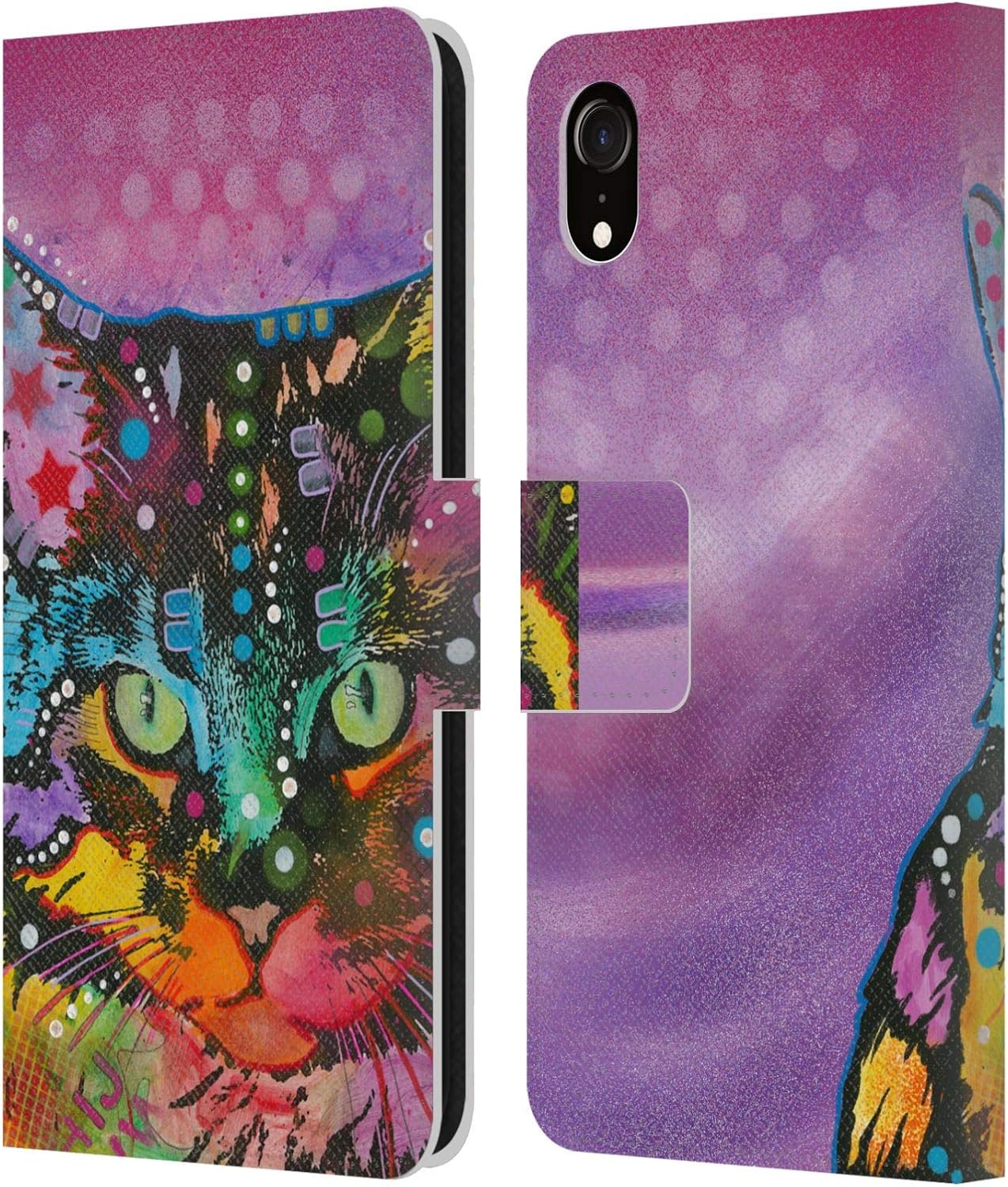 Head Case Designs Officially Licensed Dean Russo Diligence Cats Leather Wallet Case Compatible with Apple iPhone XR