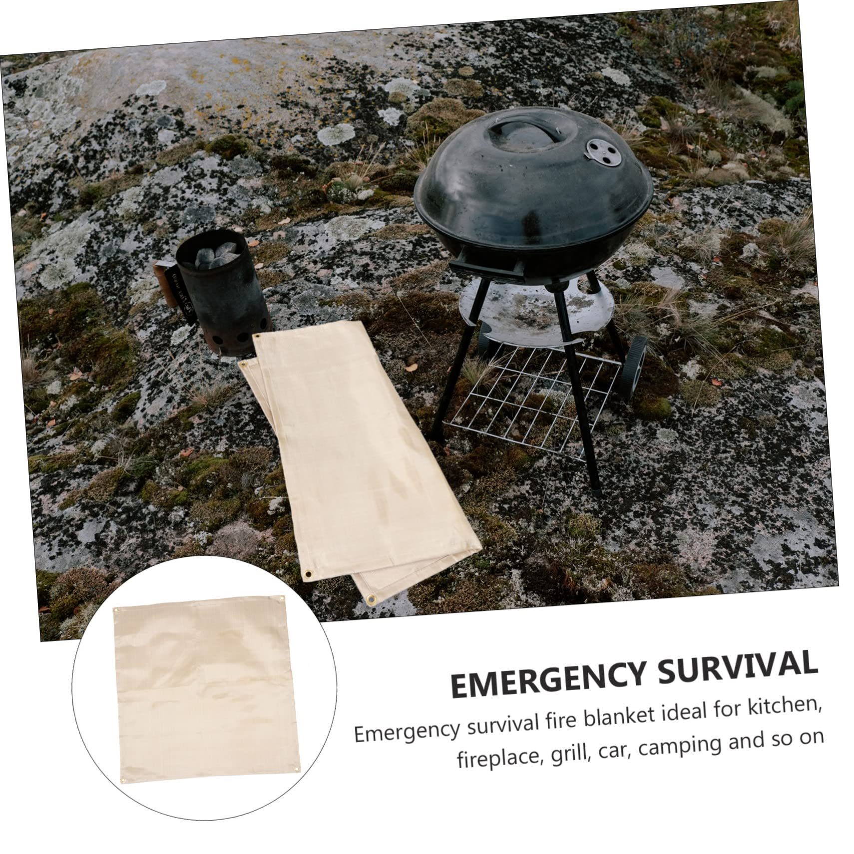 SUPVOX Emergency Survival Fire Blanket Insulation Pad for BBQ Kitchen Grill Car Camping Resistant Blanket Glass Fiber Fabric