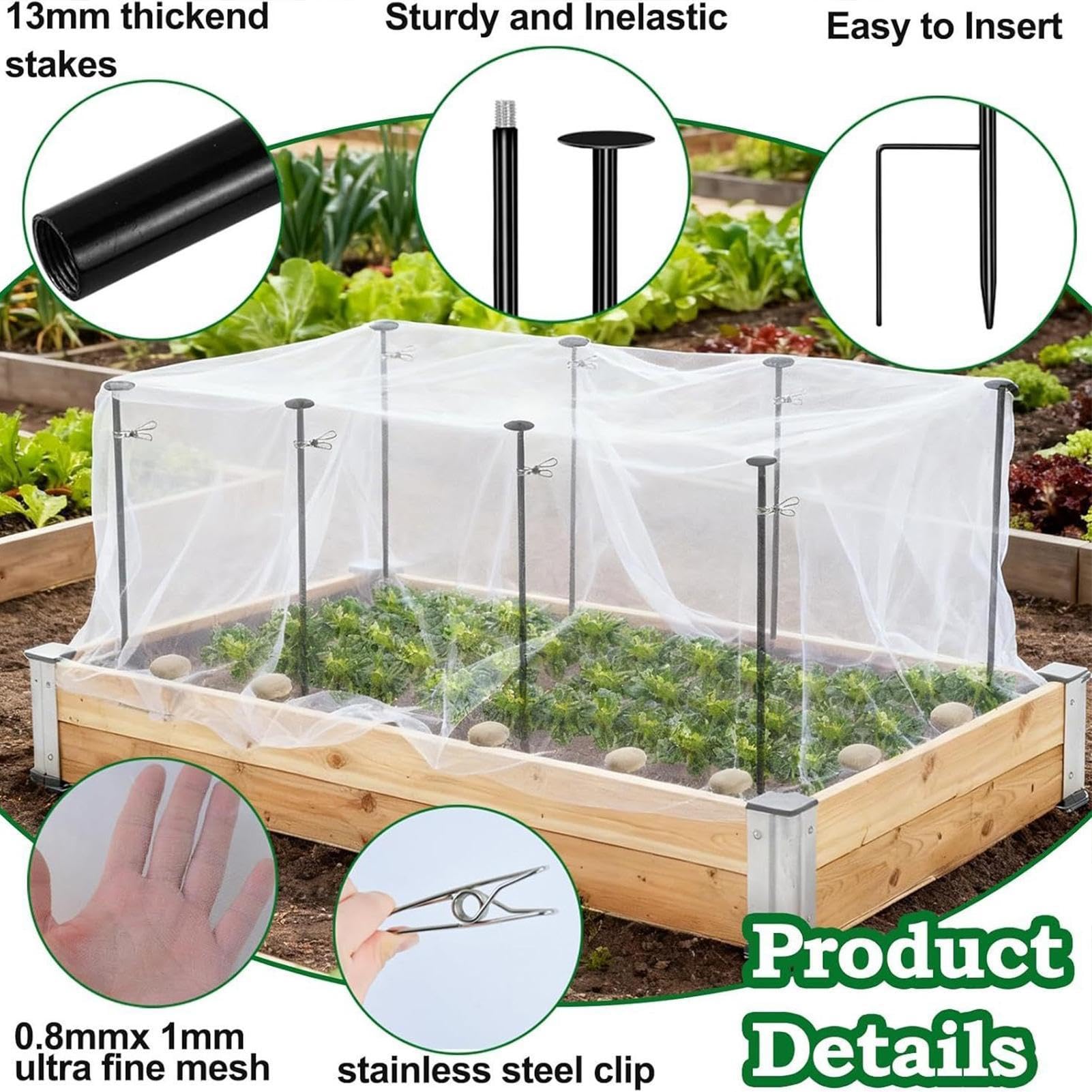 Kit Filet De Jardin Barrière Protectrice 3,05 X 3,96 M Avec Piquets De