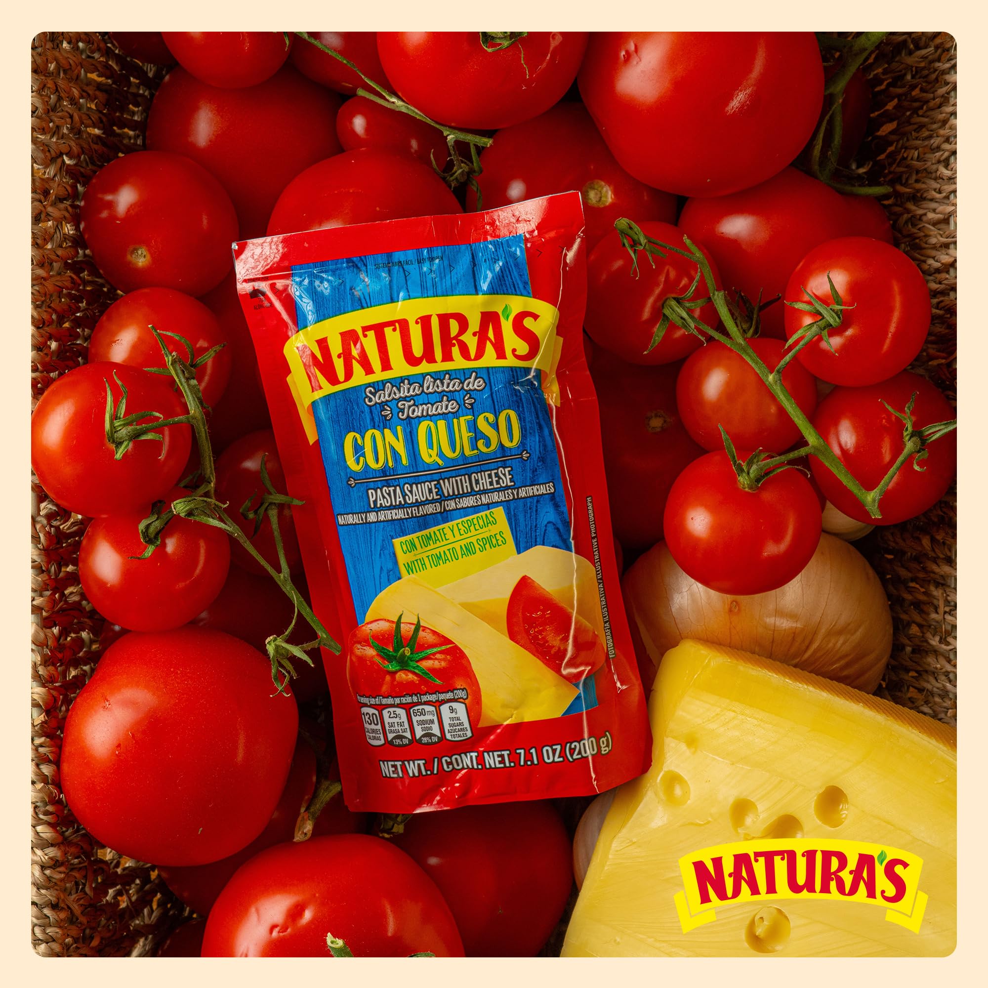 NATURA'S Cheese Pasta Sauce, Ready-to-Eat Salsa Con Queso in 7.1oz. Easy-Open Pouch (Pack of 3)