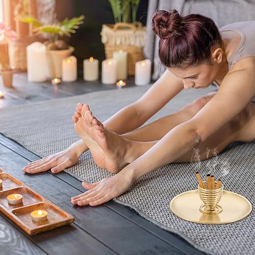 Miniatura 9 de Quemador de incienso 4 en 1  Soporte de incienso de latón de 5.5 pulgadas para varillas de inciensobobinas de inciensoconos de inciensoPAU Santo