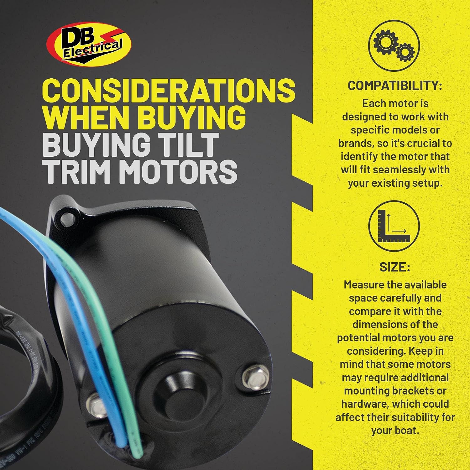 DB Electrical 430-22011 Tilt & Trim Motor Compatible with/Replacement for Mercury Marine All Models All 828708, 828708T, 878265A1, 878265A4, 8M0031551, T1082M, 67-2802, 4-1254, P220N, 6250, 10826N
