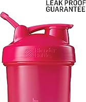 Vista 4 de BlenderBottle Classic Shaker Bottle Perfect for Protein Shakes and Pre Workout, 28oz,Clear/Black (Pack of 2)