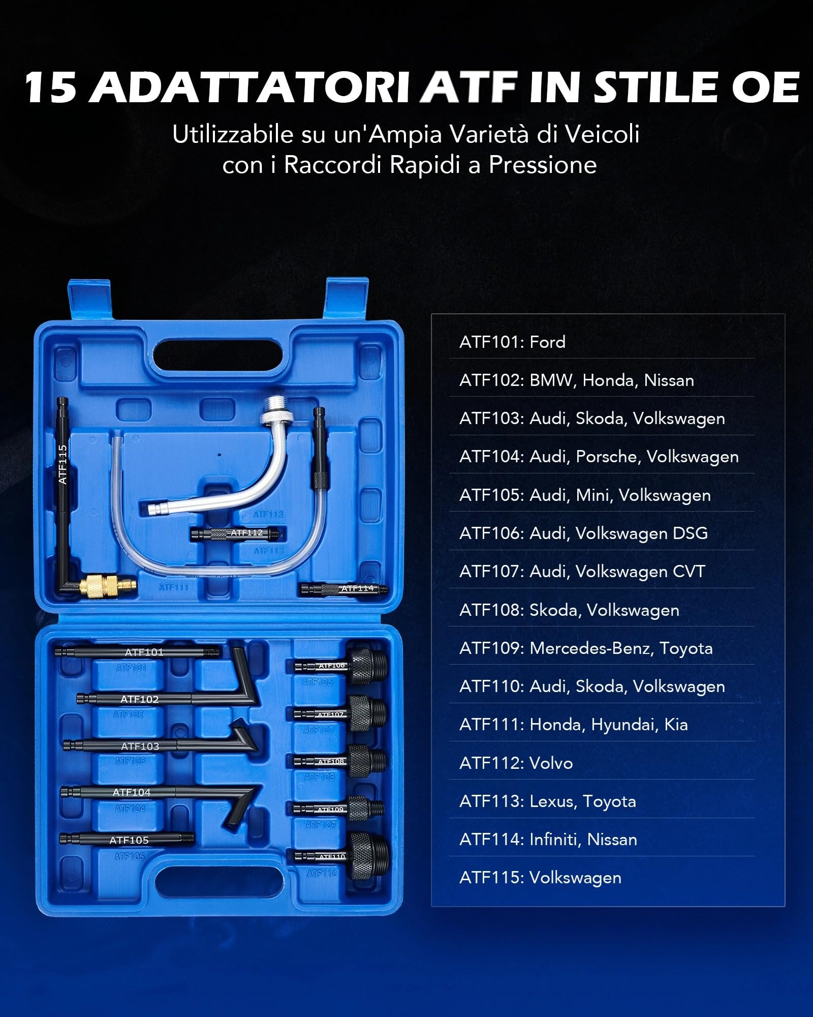 Orion Motor Tech 7.5L Pompa per Olio Cambio, Riempimento dell'Olio del Cambio, Olio Ricambio Liquido Freni per Auto Veicoli con 15 Adattatori,Pompa di Estrazione per Olio e Liquidi