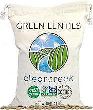 CLEAR CREEK Green Lentils | Project Non-GMO Verified | 4 lb | Vegan | Non-Irradiated (Will Sprout) | Kosher | Vegan
