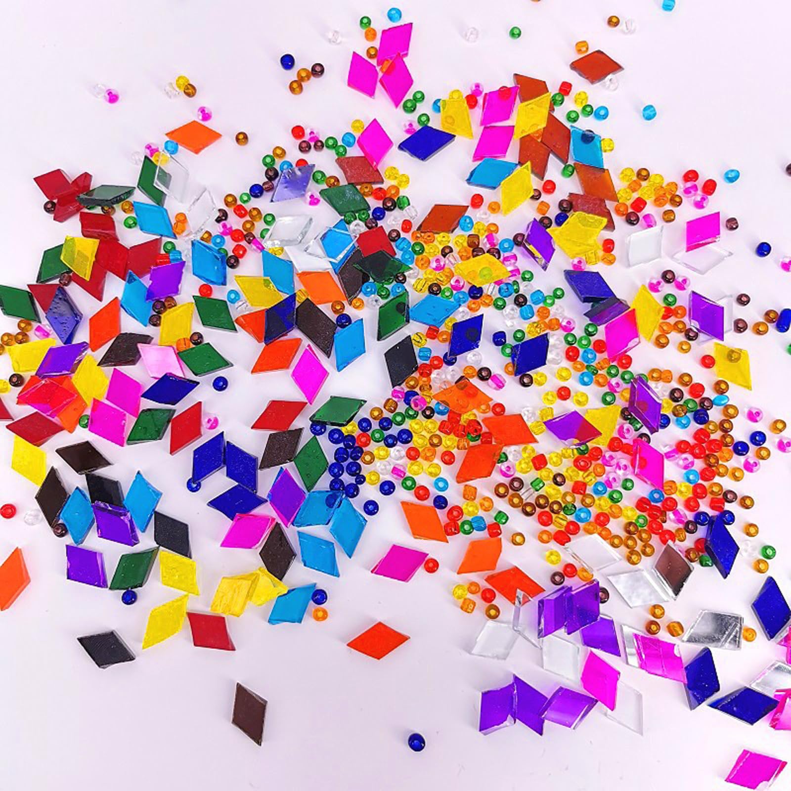 DIY Turkish Mosaic Lamp Kit 200G Colorful Stained Glass Sheets Glass Beads Decorative Swan Neck Lamp Tiffany Desk Bedside Night Light Lampshade with