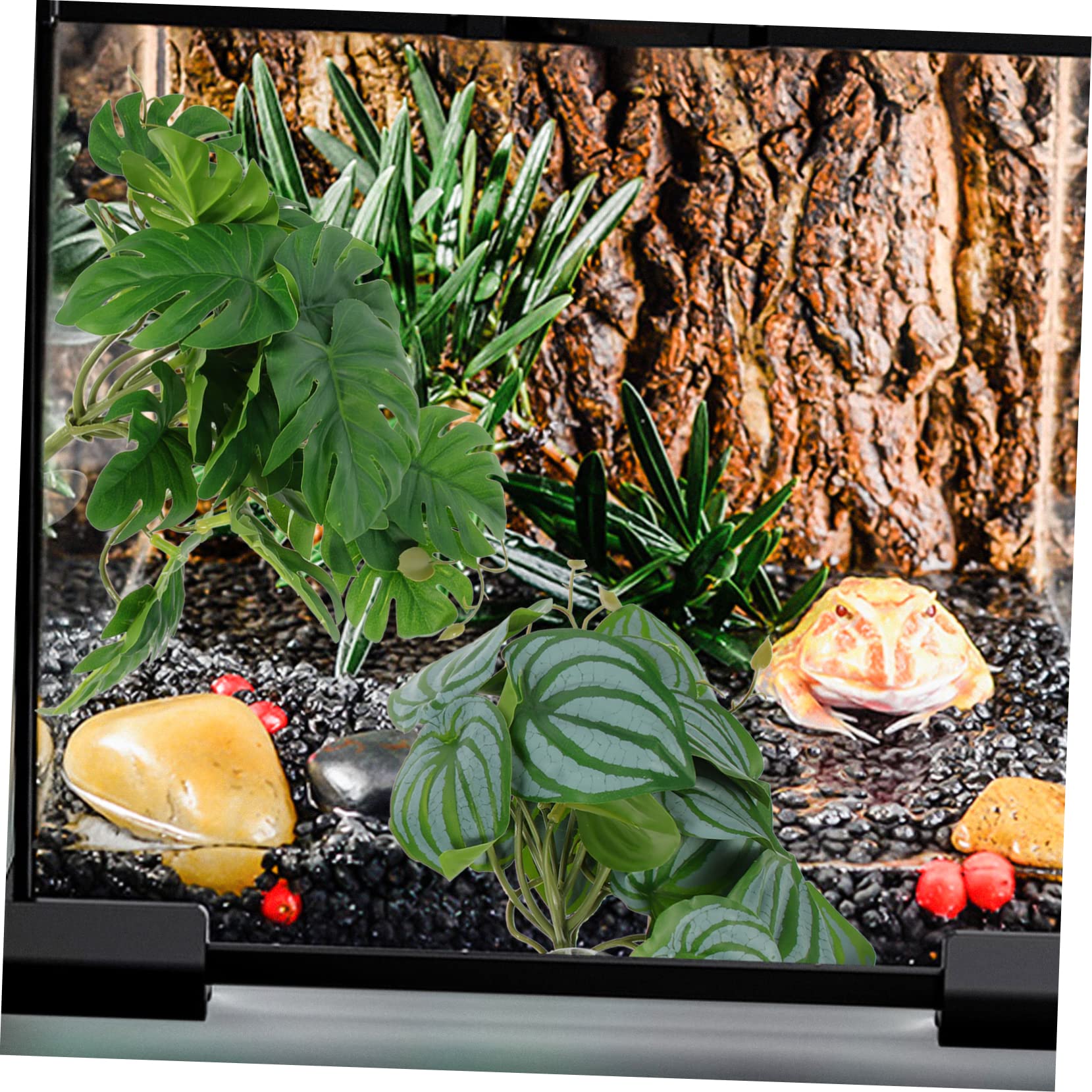 DOITOOL 4piezas Artificiales De Succión para Reptiles Decoraciones Naturales para Terrarios y Acuarios Simulación De Lifelike