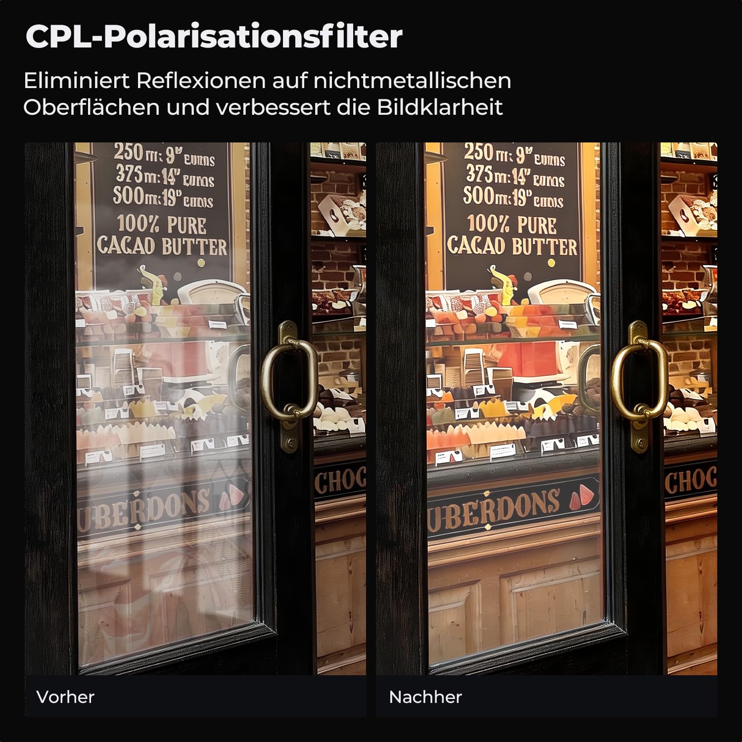 K&F CONCEPT Filter 55mm Polfilter CPL HD Optisches Glas mit Multi-Nano-Beschichtung mit Objektivdeckel, Filter+Objektivdeckel Kit (Nano-Xcel)