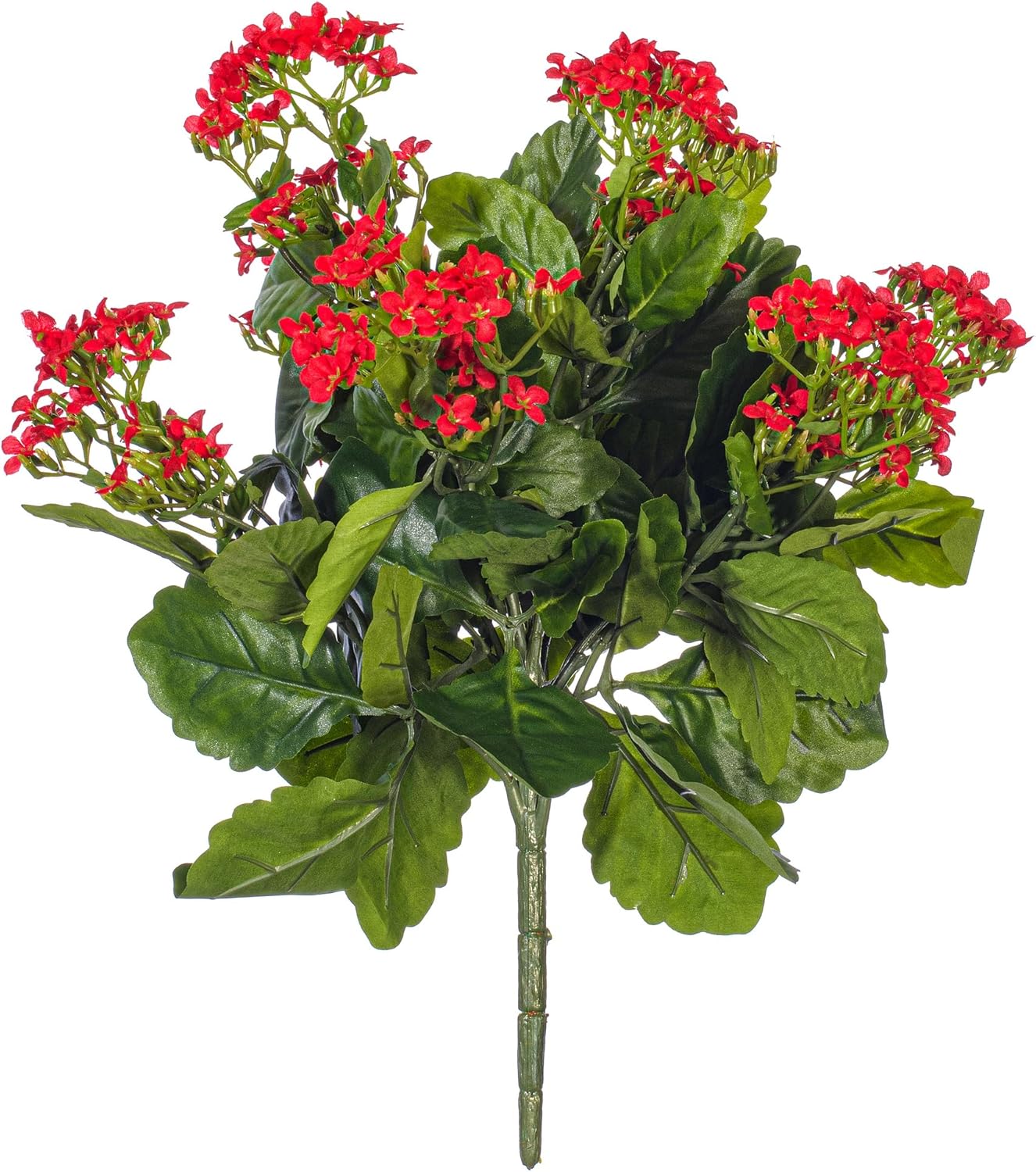 Vickerman Everyday Artificial Red Kanachoe Bush 17.25" Long - Premium Faux Floral Decor for Wedding or Everyday Arrangements - Maintenance Free Flowers