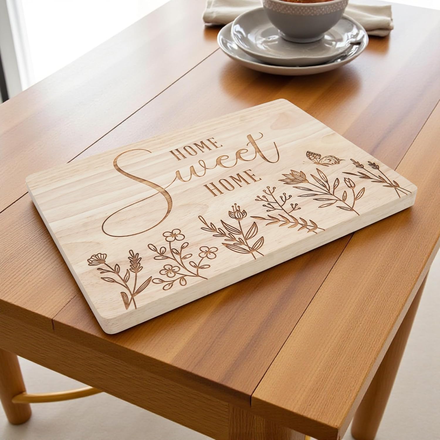 Housewarming Gift for New Home Laser Engraved Maple Wood Home Sweet Home Cutting Board for New Apartment Homeowner Realtor Closing Gifts - Thanksgiving Charcuterie Board for Newlyweds Family