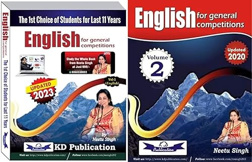 SSC ENGLISH, ENGLISH FOR GENERAL COMPETITIONS by Neetu Singh (SSC-English Vol-1 And Vol-2) (Best Book For SSC ENglish,SSC-CGL,SSC-CHSL,SSC-MTS,DSSSB,UPSC,University exam And all other Govt Exams)