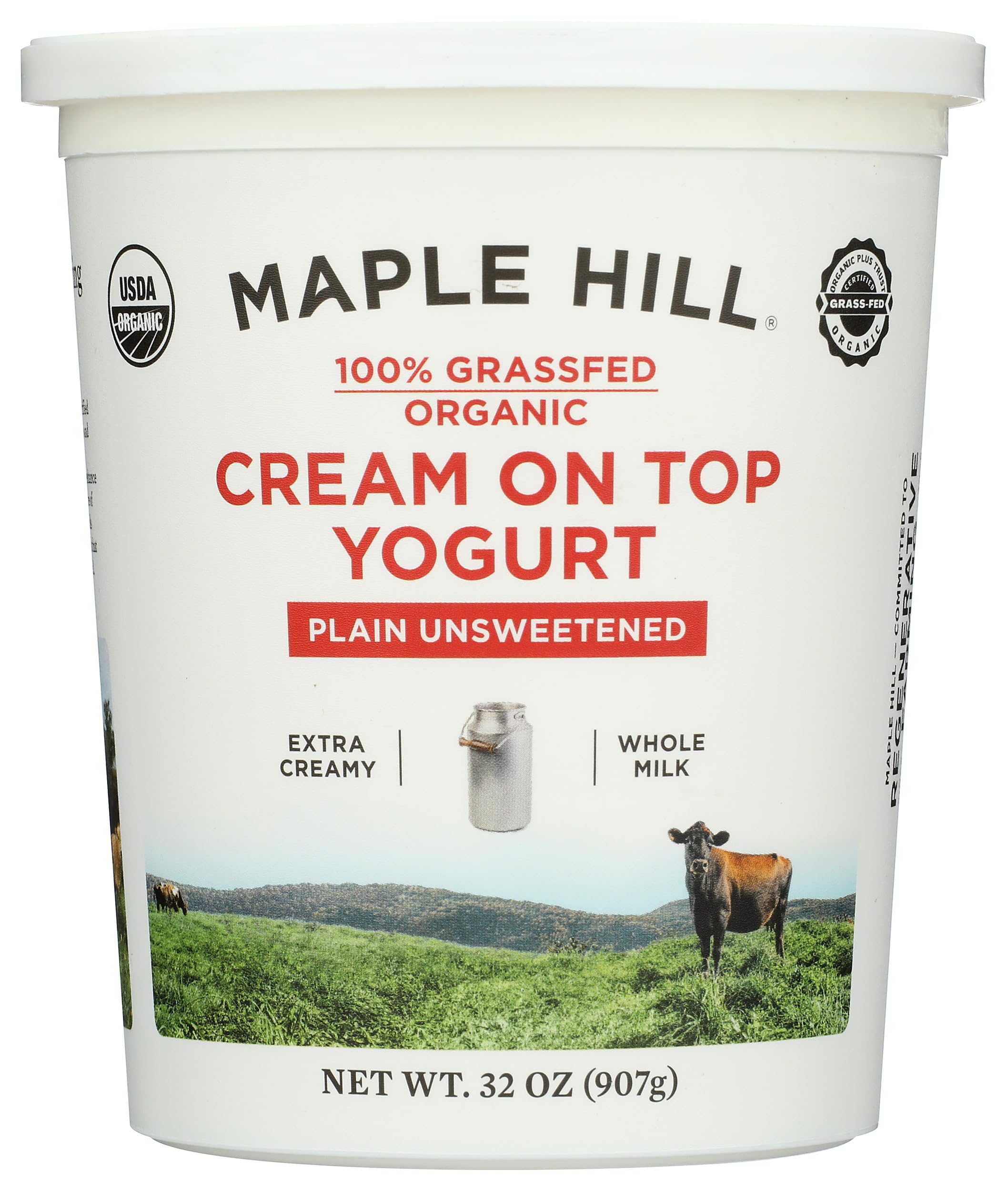Amazon.com: Maple Hill Creamery, Organic Cream on Top Yogurt, 100