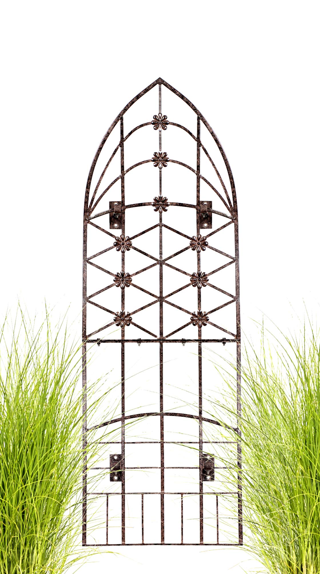 H Potter Outdoor Metal Wall Decor or Trellis for Climbing Plants Suitable as Art Garden Panel Roses Vines Privacy Includes Brackets for Hanging Gar309w1