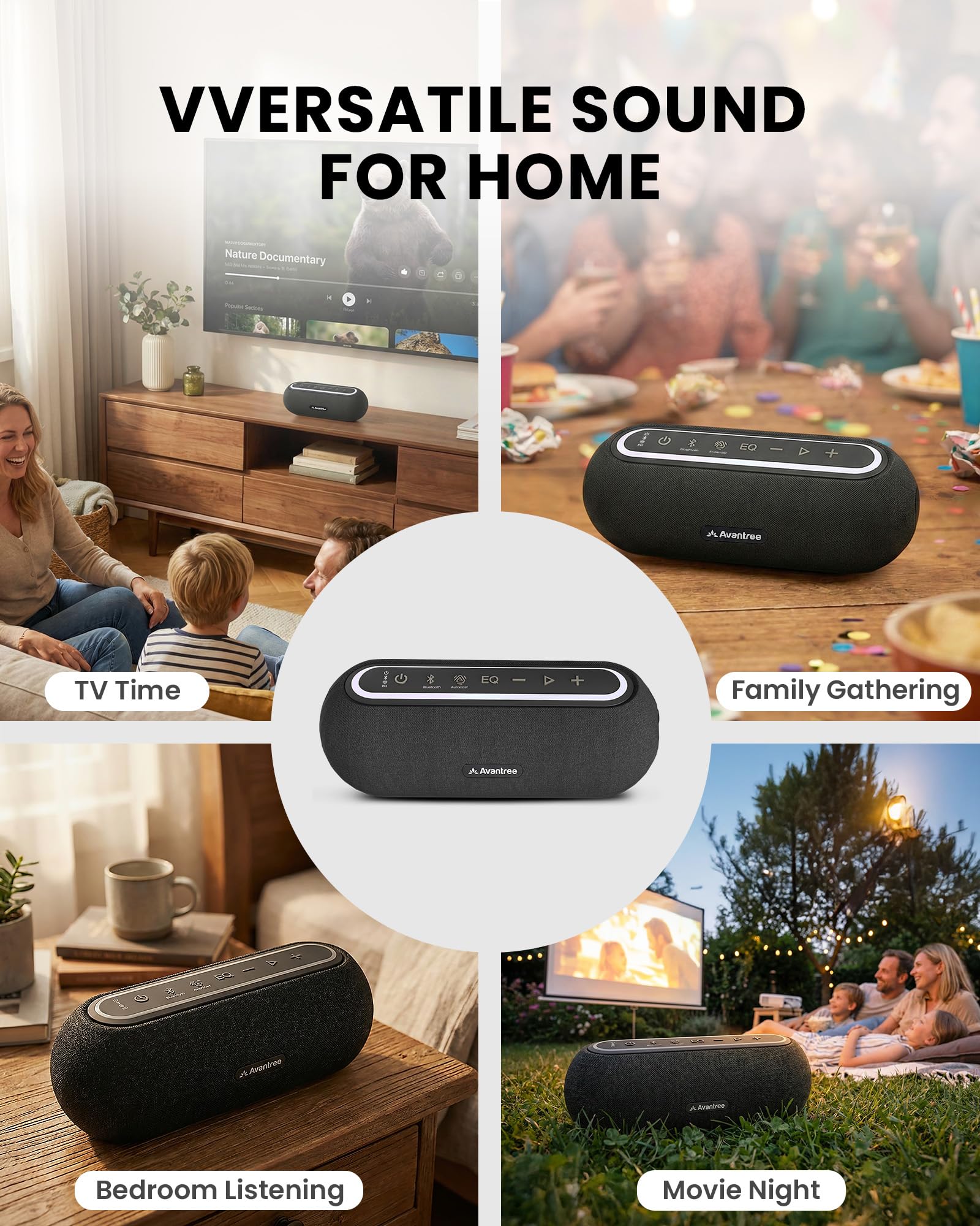 Venucast Harmony A2 Solo – Sistema Di Altoparlanti Wireless Auracast Per Audio Di Sottofondo In Casa, Espandibile, Controllo A Un Pulsante, Bluetooth/Ottico/AUX, Per Negozi E Piccoli Ambienti