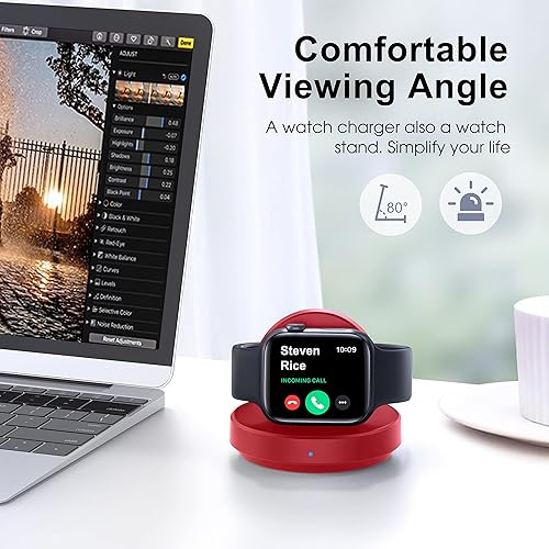 Miniatura 13 de Soporte de carga para Apple Watch, soporte de carga portátil inalámbrico magnético con cable de carga y adaptador compatible con iWatch Series 10 9