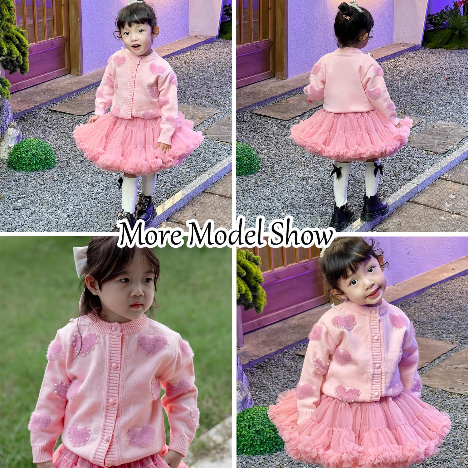 Suéter de punto con botones para niñas pequeñas, abrigo de invierno con perlas para niñas, talla 2-7T