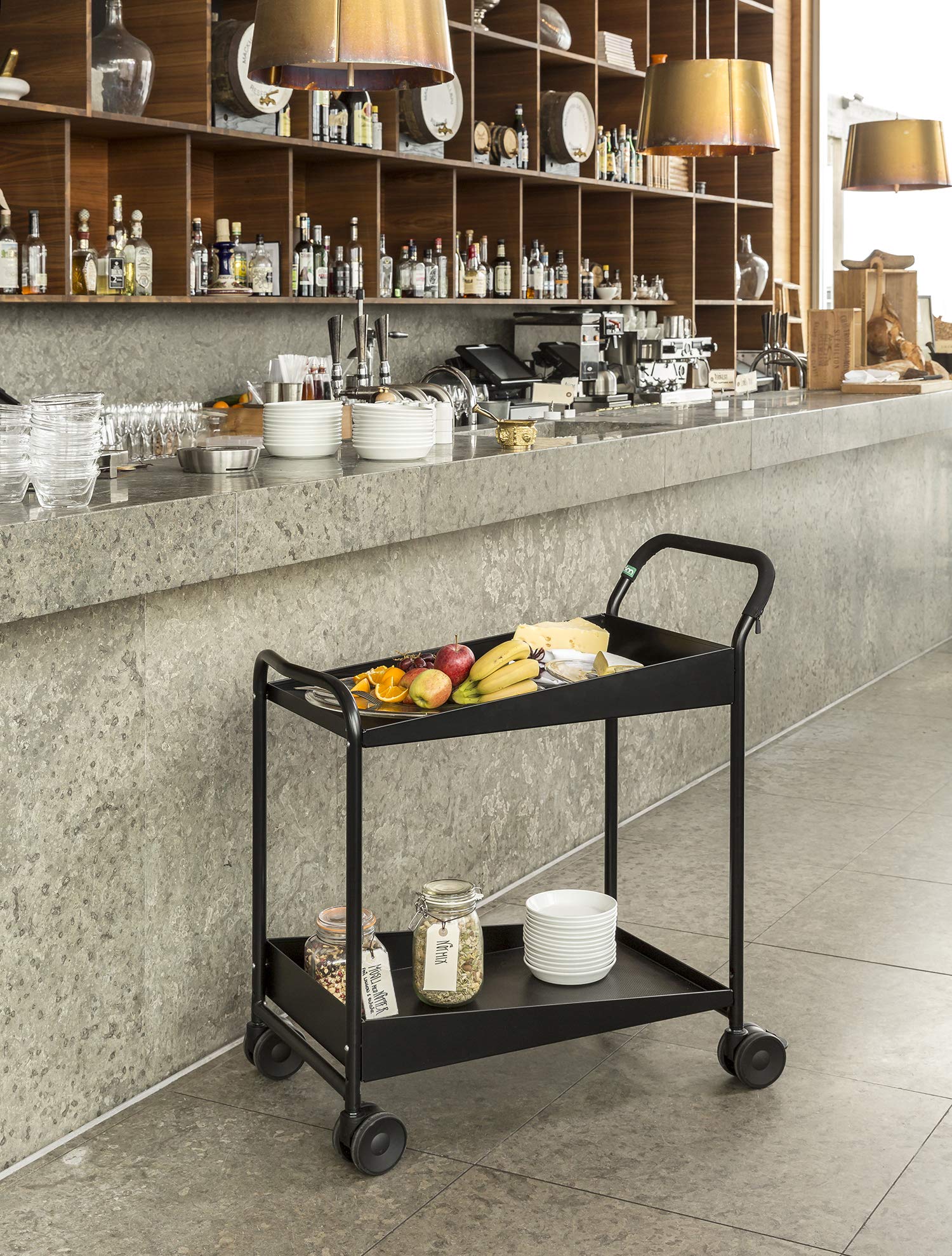 Tavolo di design, Carrello carrellino carrello | – Carrello portavivande con 2 ripiani