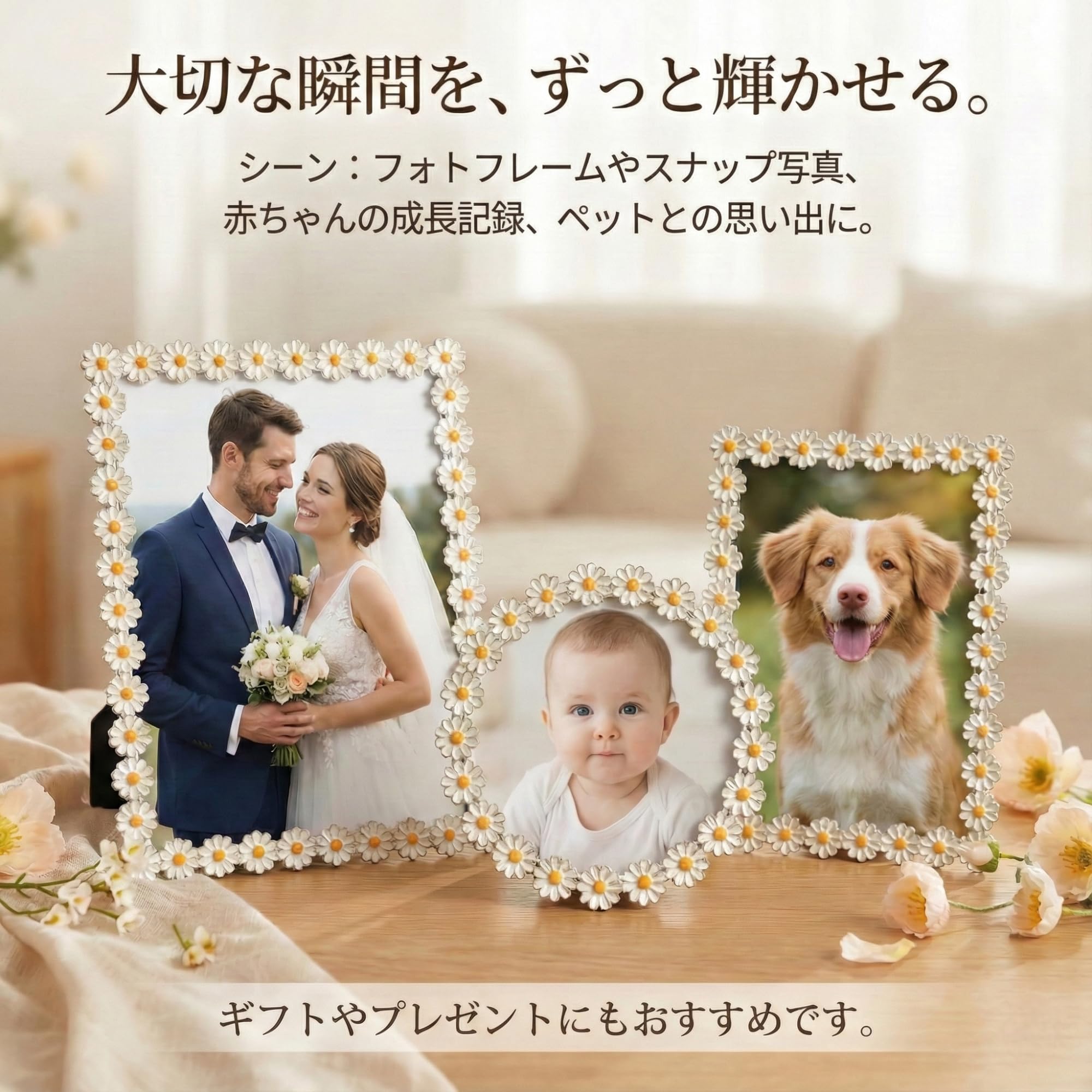 Amazon.co.jp: Queen-b フォトフレーム 写真立て 思い出を華やかに