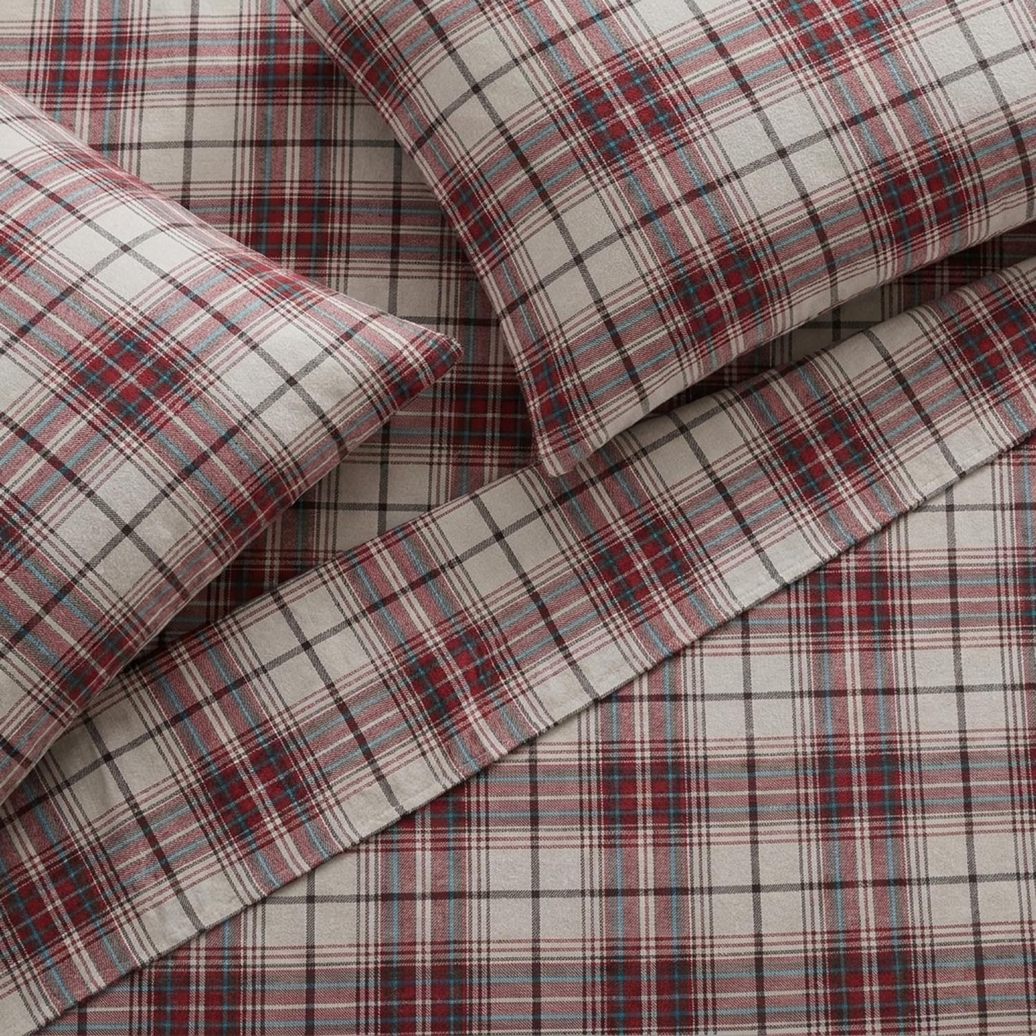 Eddie Bauer Flanell-Bettwäsche-Set Mont Lake Plaid Hütte Queen Montlake Plaid