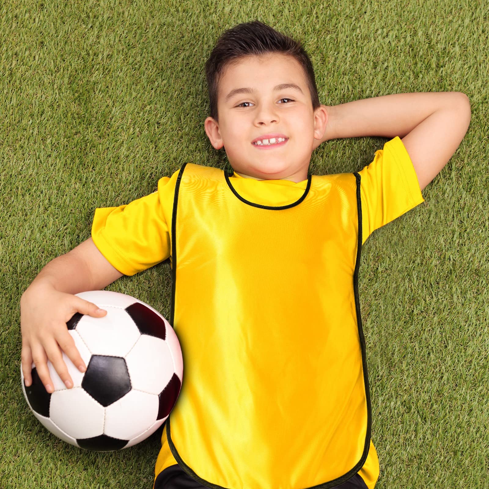 Geyoga 24 Pcs Kids Pinnies Scrimmage Vest Soccer Pinnies Football Youth Jersey Sport Team Vest Basketball Bib for School Boy