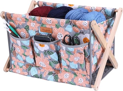Yarn Caddy - Organizador de almacenamiento de hilo de gran tamaño para madejas de hilo, organizador para ganchillos, agujas de tejer, otros