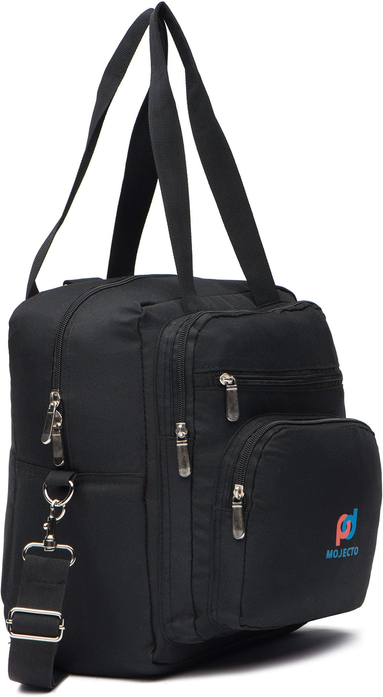 Lunch Backpack Style Cooler Bag Insulated - Strong 600D Fabric, Multiple Zippered Pockets, Metal Clips, Hand-Free Carrying. Size - 12"x10"x6" IN
