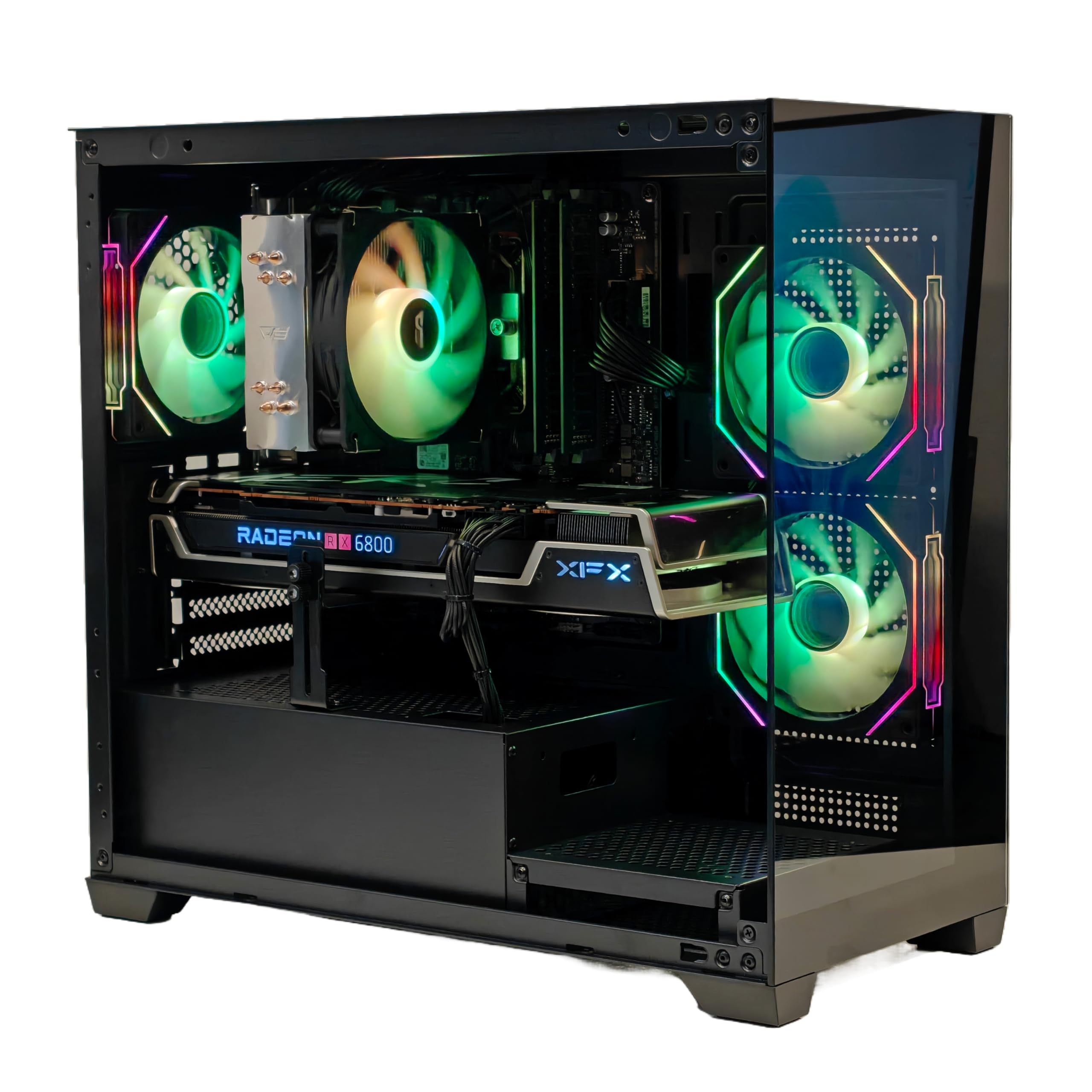 GAMING PC RYZEN 7 5700x | AMD RX 6800 16GB | 32GB DDR4 RAM 3200MHZ | 1TB NVME GEN 3X4 | 120mm Cooler| Windows 11 Pro| DS900 BLACK Computer Case | WIFI READY