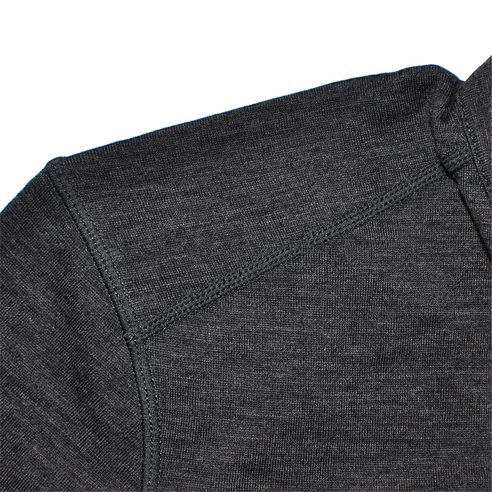 Henley Herren Wolljersey Basic Layer Langarm Top Out Door Warm Kleidung Hemd, marineblau, XL