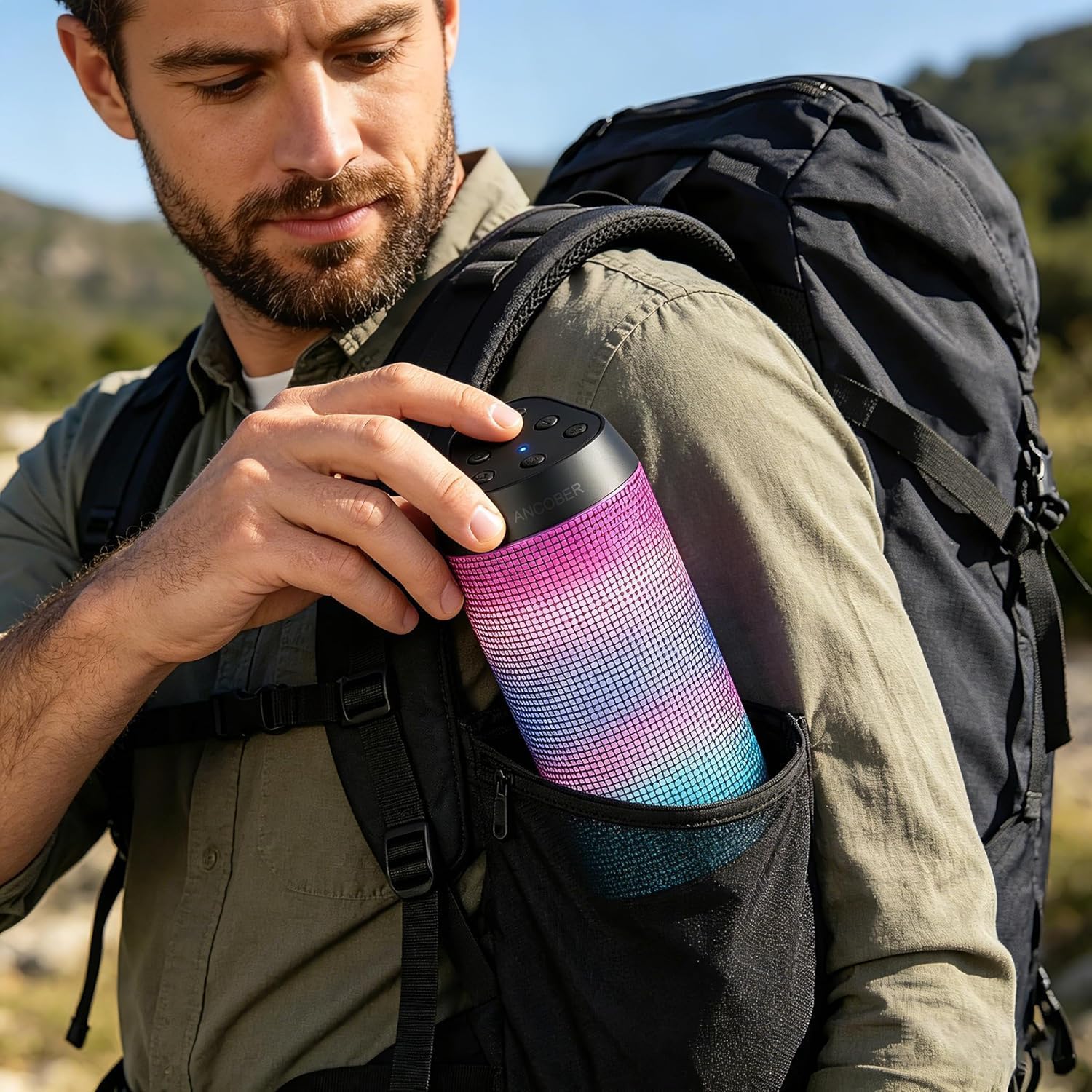 Portable Bluetooth Speaker Powerful HD Loud Sound, LED Lights, IPX4 Wateproof, 24H Playtime, Wireless TWS Pairing, Built-in Mic, for Home/Outdoor/Party, Birthday Gifts for Father Men Dad Husband 12 81pit e3J9L. AC SL1500