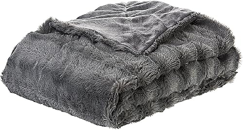 Piel de zorro imitación ultra suave Cheer Collection con cobija reversible de microplush