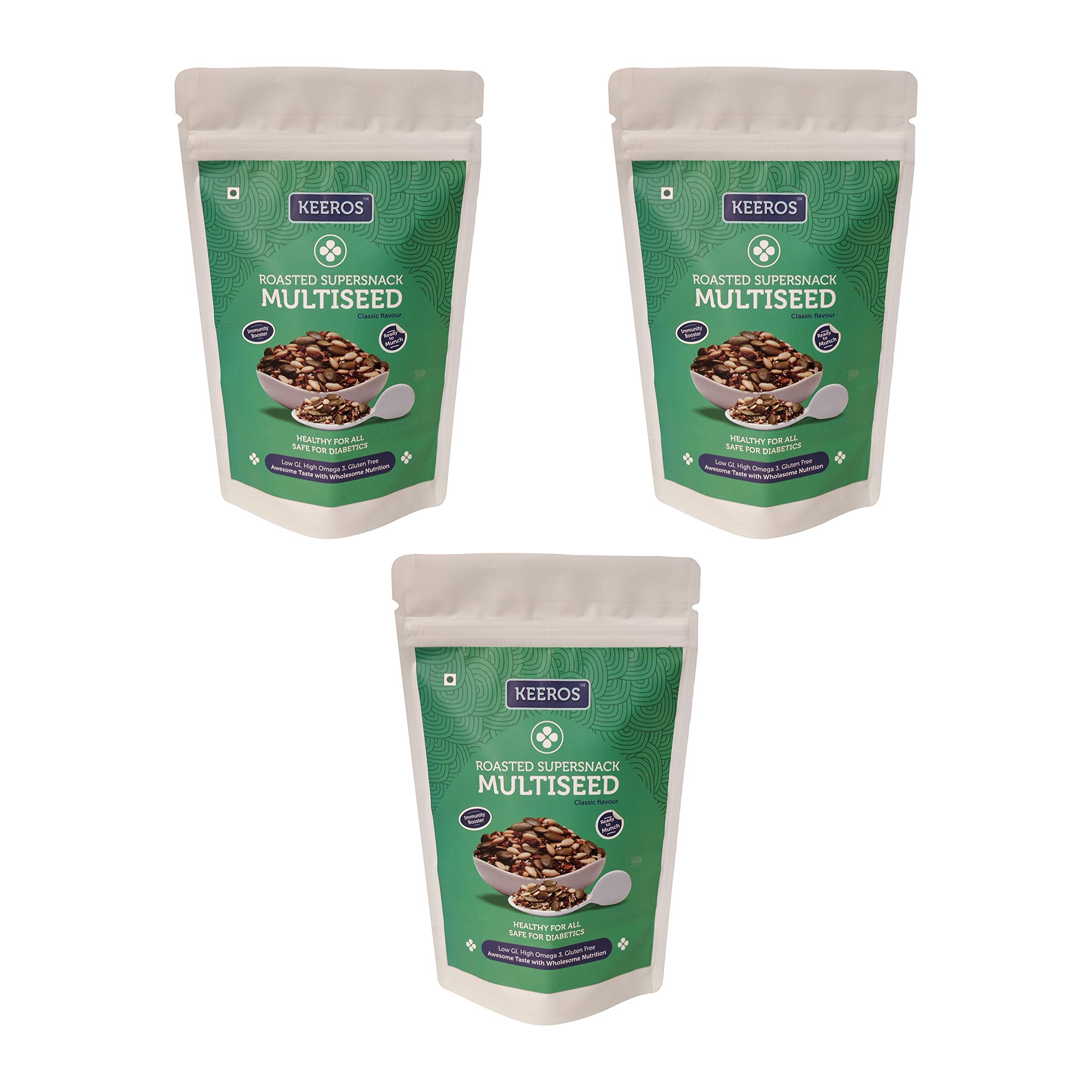 Keeros Multi Seeds Mix, Sugar Free Healthy Snacks for Weight Loss | Diabetic Snacks |Slightly Sweet & Crunchy Low GI Trail Mix with Roasted Flax Seeds, Watermelon, Pumpkin Seeds & more |Pack of 3x450g (B075V36S1V) Amazon Price History, Amazon Price Tracker