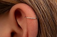 Vista 118 de Gold Hoop Earrings Silver Hoop Earrings - Hoop Earrings For Women Two Pcs Of Thin Gold Filled Sterling Silver Hoops, Helix Hoop, Tragus Ring