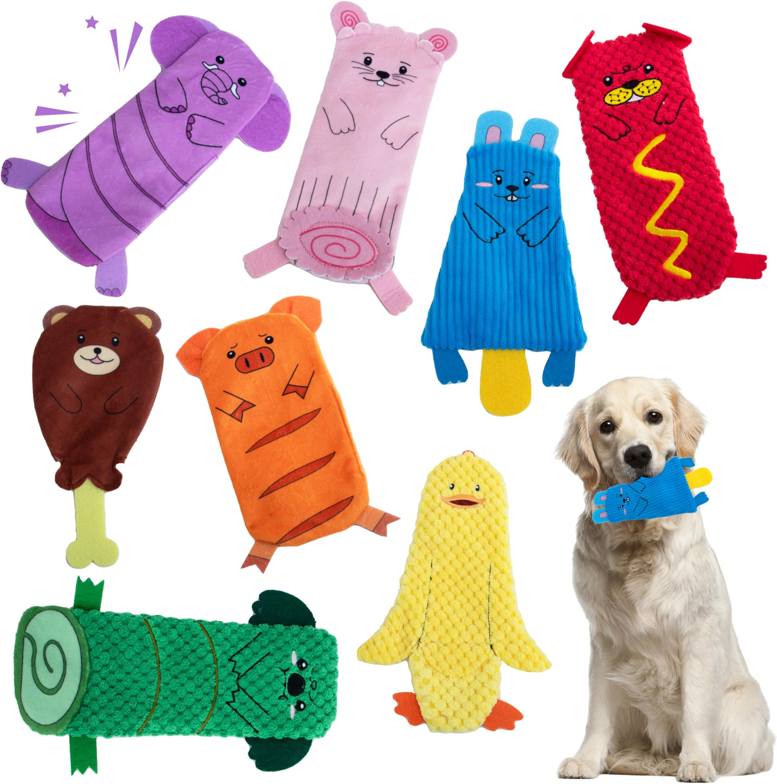Pet Supplies No Stuffing Dog Toy, 8 Pack Dog Squeaky Toys for Chewer