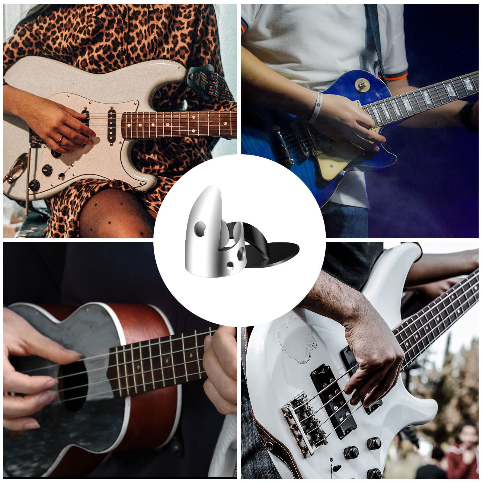 6 Pièces Jeu De Médiators Pour Pouce, Comprenant Des Médiators Pour