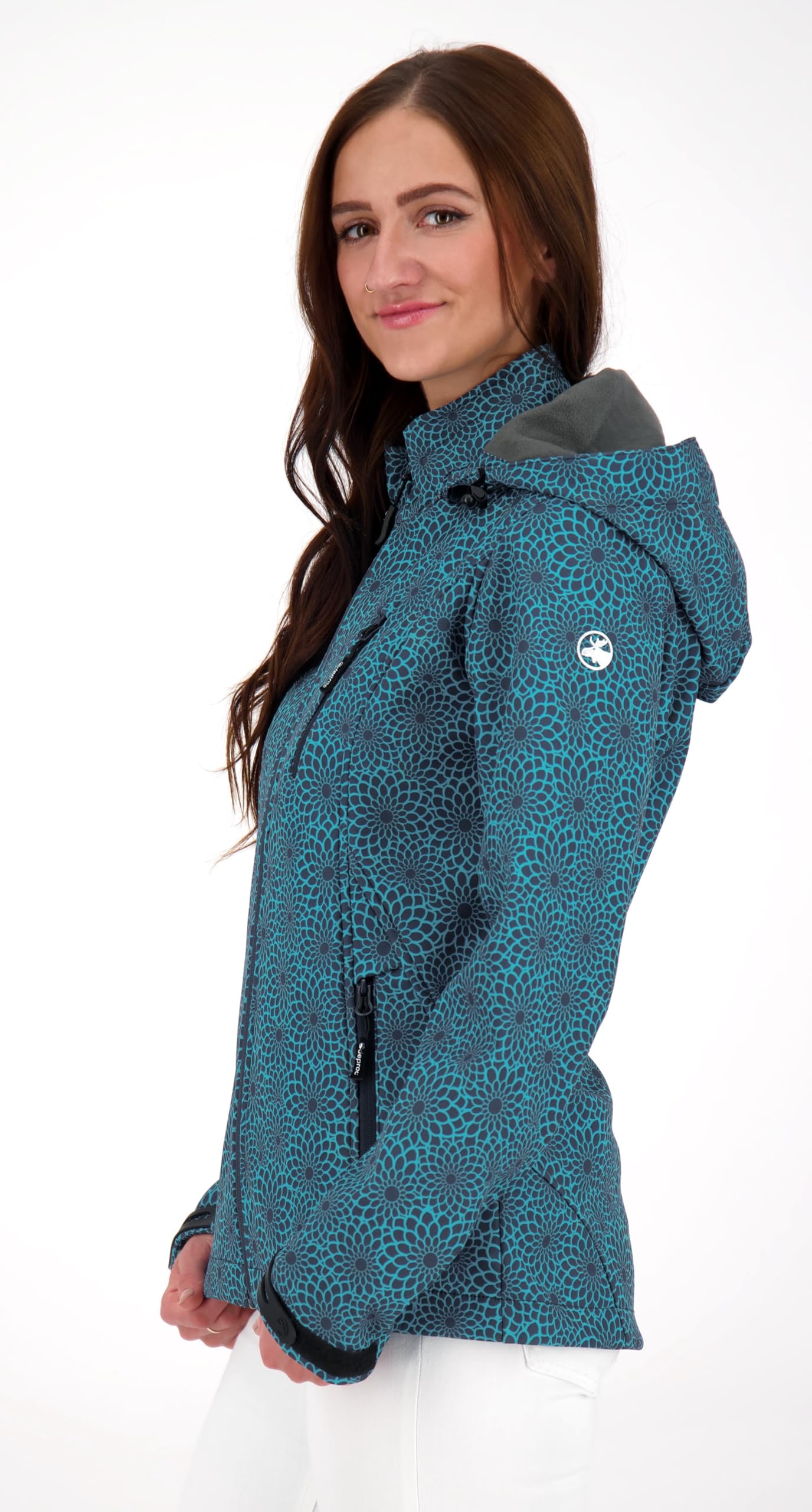 DEPROC-Active Damen Damen Softshelljacke mit Abnehmbarer Kapuze Übergangsjacke Windbreaker Shelby Peak Softshelljacke