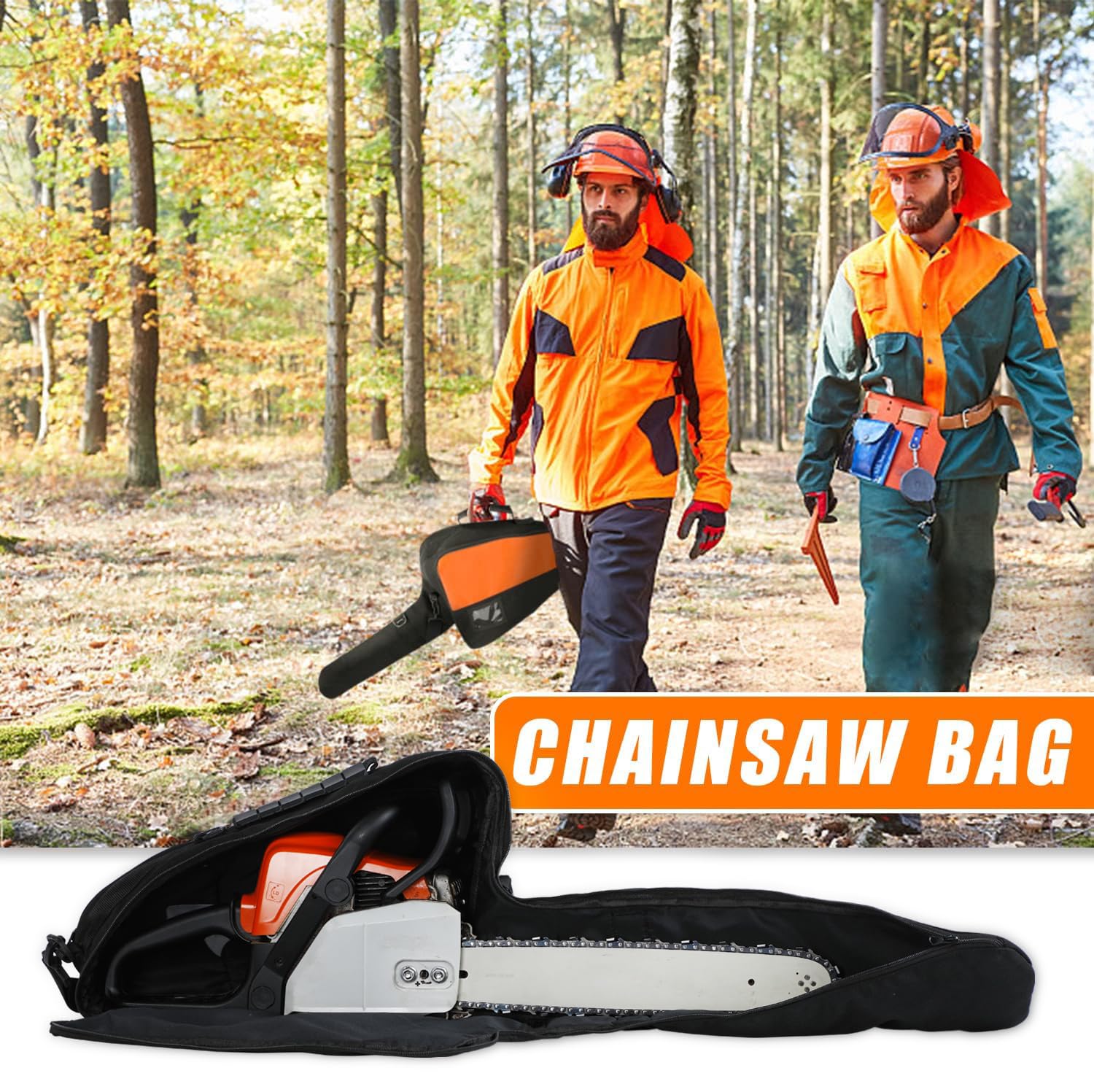 Bolsa de Motosierra Mejorada, tamaño Mejorado, Funda de Transporte portátil para motosierras Stihl/Husqvarna de 16 Pulgadas, 18 y 20 Pulgadas