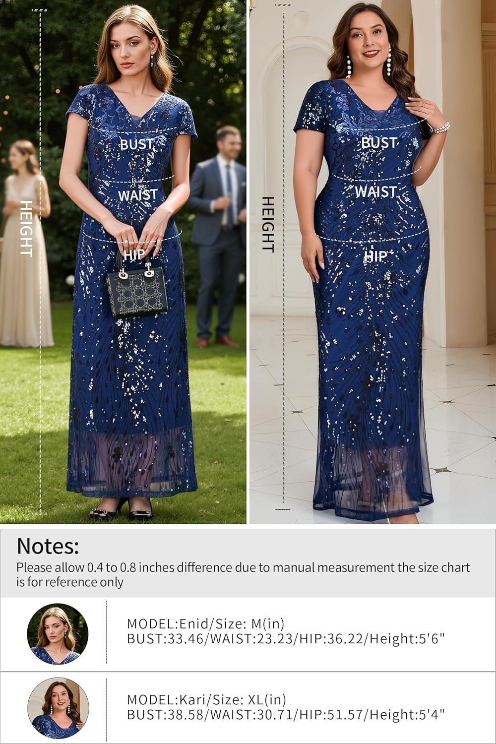 Formal Dresses,Blue Sequin Prom Dress for Women,Long V-Neck Formal Evening Gown&Ball Gown - Image 7