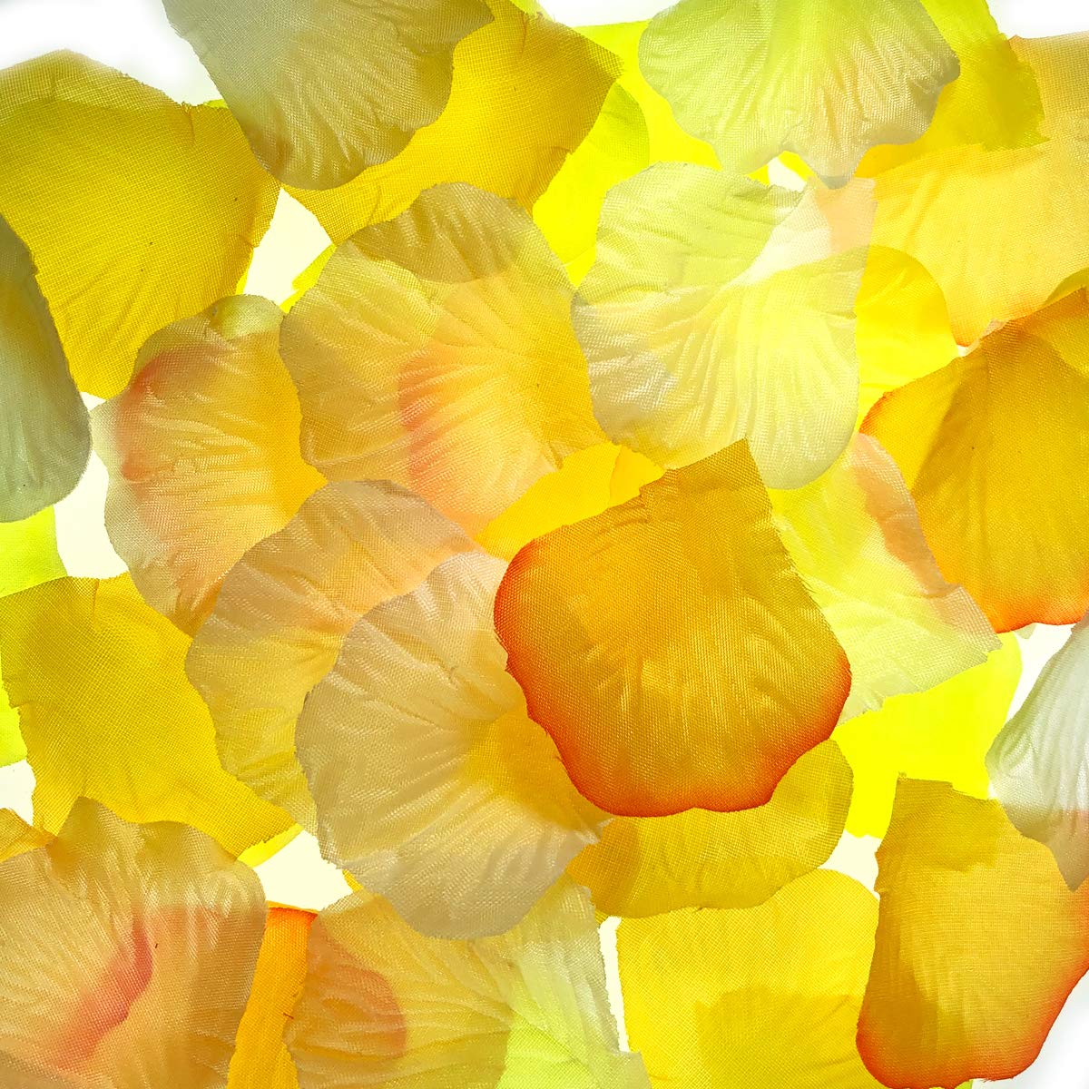 AIEDE Mixed Color Wedding Artificial Rose Petals Silk Rose Petals for Romantic Night Valentines Day (4 Color Yellow 1200pcs)
