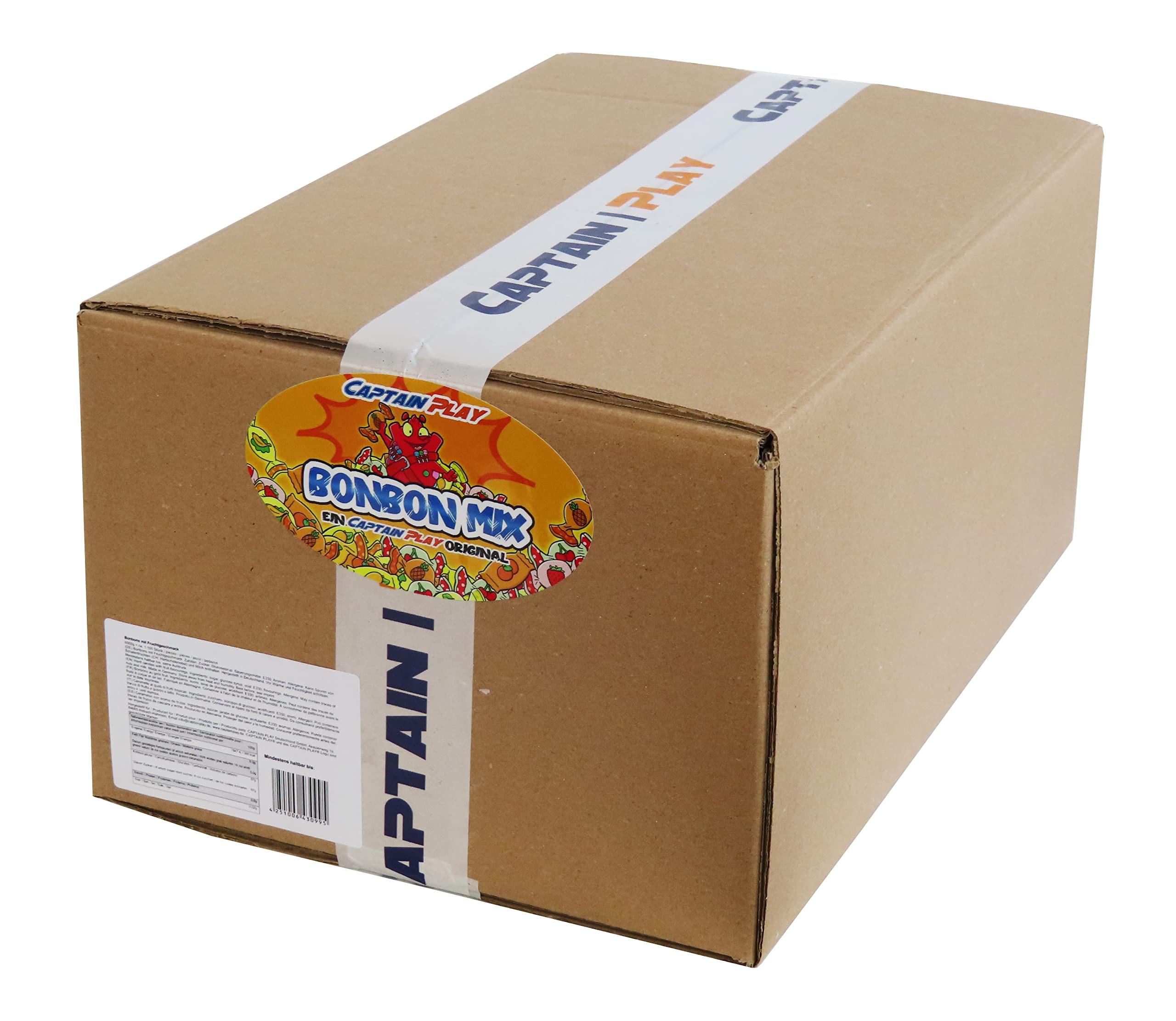 CAPTAIN PLAY Golosinas a Granel – Caja 6 kg, aprox. 1.100 piezas individualmente envueltas – Party Bag Fillers Cumpleaños, Halloween & Candy Bar