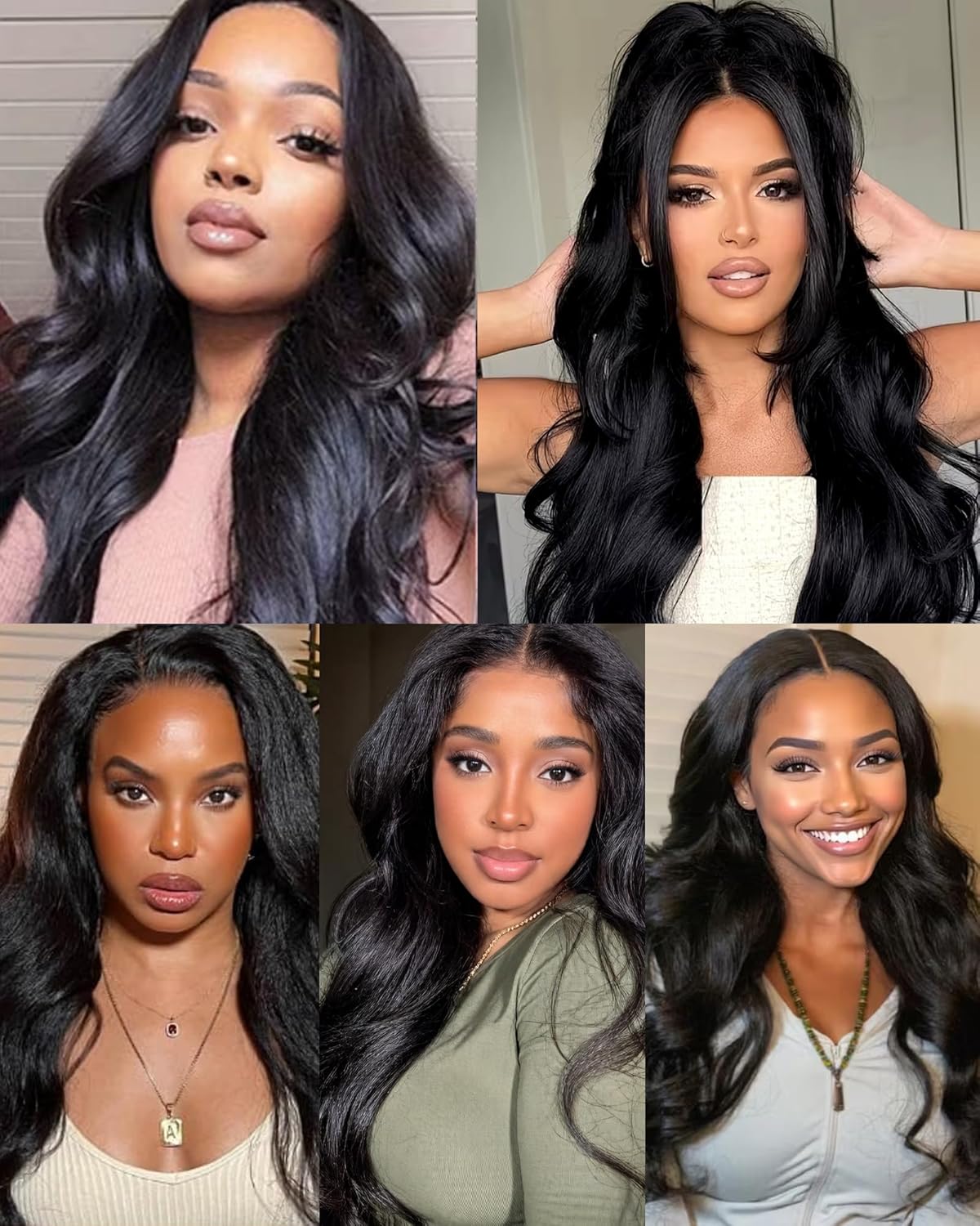 Light Yaki Body Wave Wigs 13x6 Synthetic HD Transparent Invisible Lace Front Wig Double Texture Kinky Straight and Body Wave as Human Hair 180% Density 22inch Nature Black