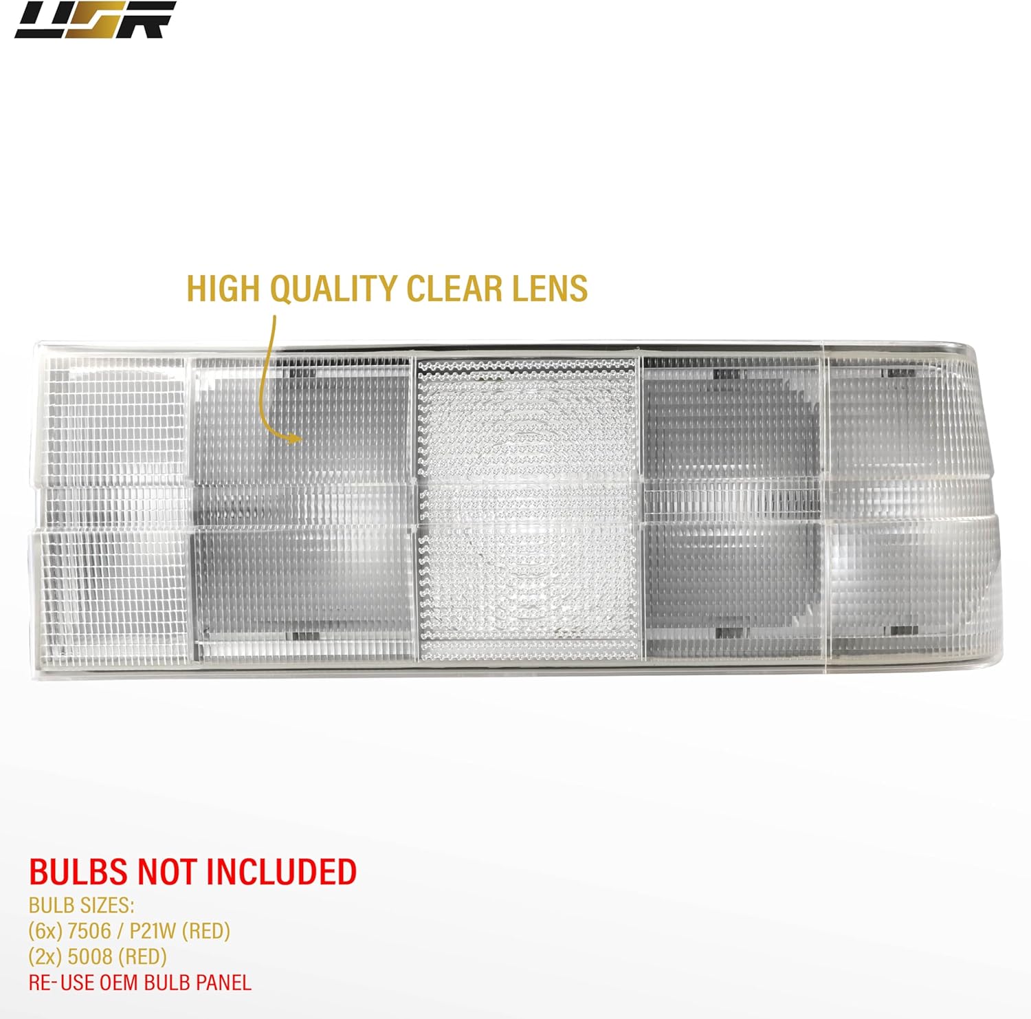 USR Pre Face 84-86 E30 EURO OE Style Frosted CLEAR Lens Tail Light Rear Lamp Set (Left + Right) Compatible with 1984-1986 BMW E30 Chassis 3 Series (2 Door Coupe / 4D Sedan) / 88-91 E30 M3