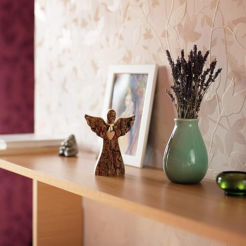 Miniatura 5 de Forest Decor - Figuras de ángel de la guarda de madera para inspirarse en el amor y la paz, estatua coleccionable de ángel de recuerdo – Decoración